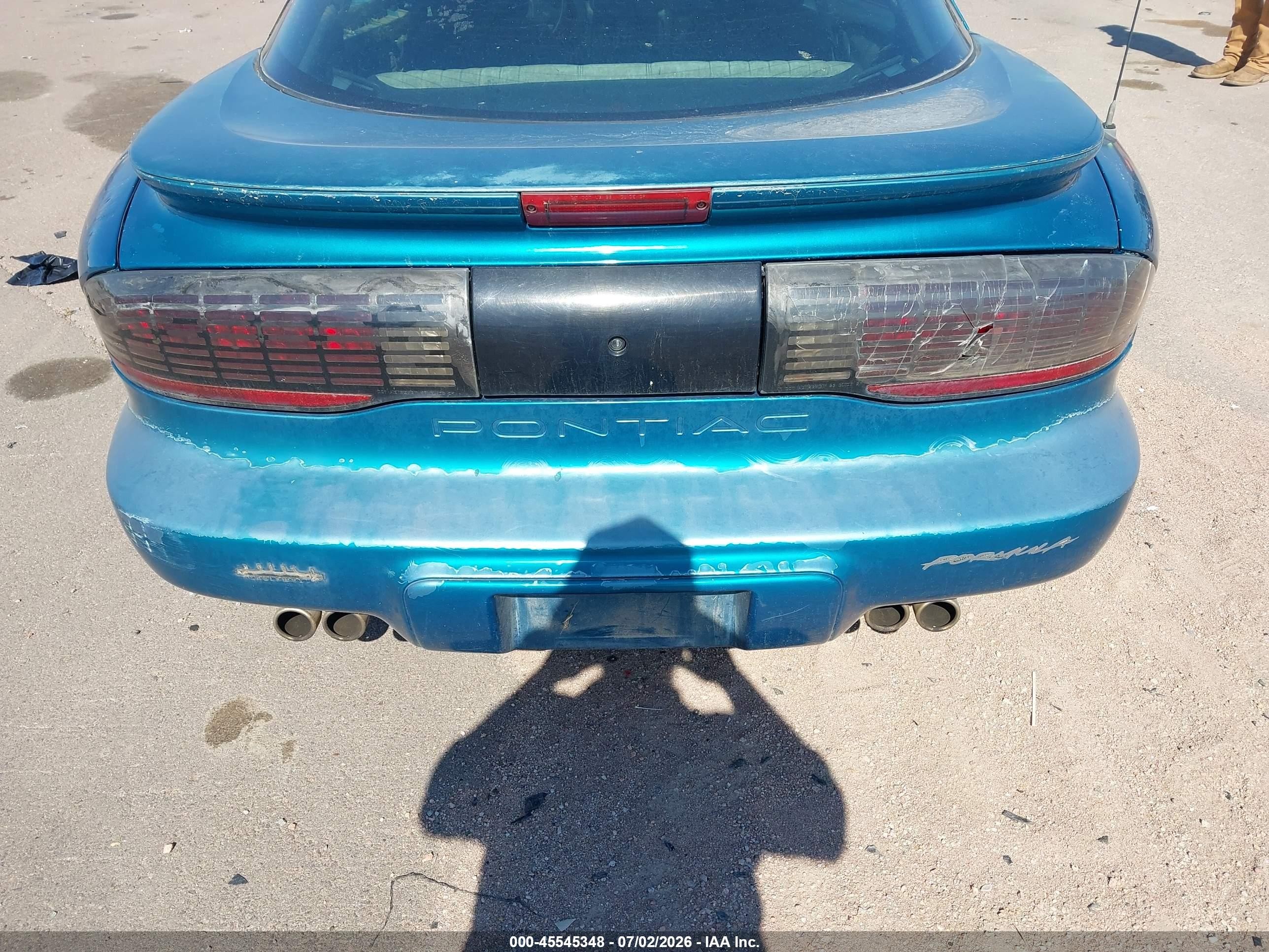 1996 Pontiac Firebird Formula/trans Am Light Blue vin: 2G2FV22P2T2213122