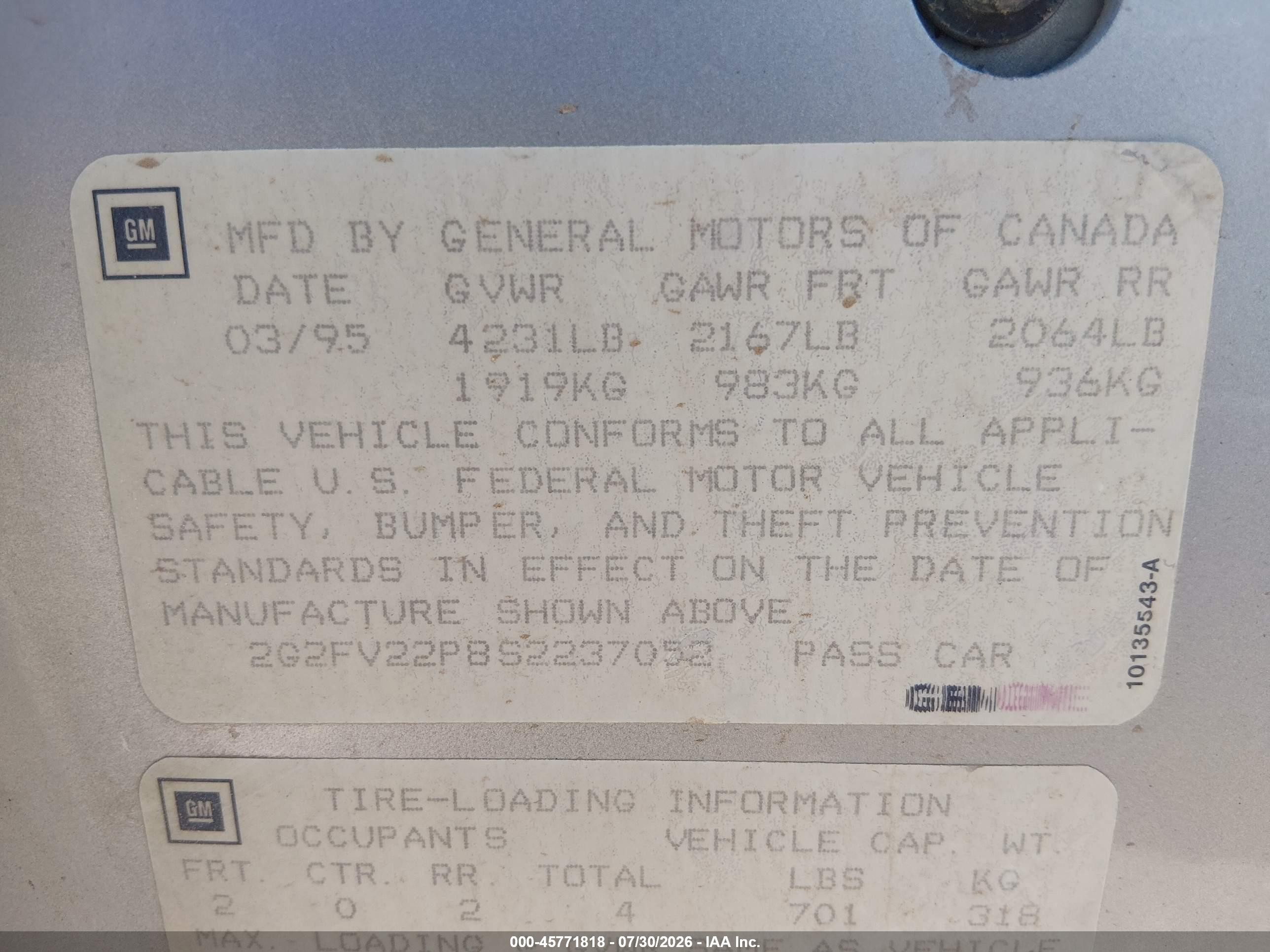 1995 Pontiac Firebird Formula/trans Am Silver vin: 2G2FV22P8S2237052