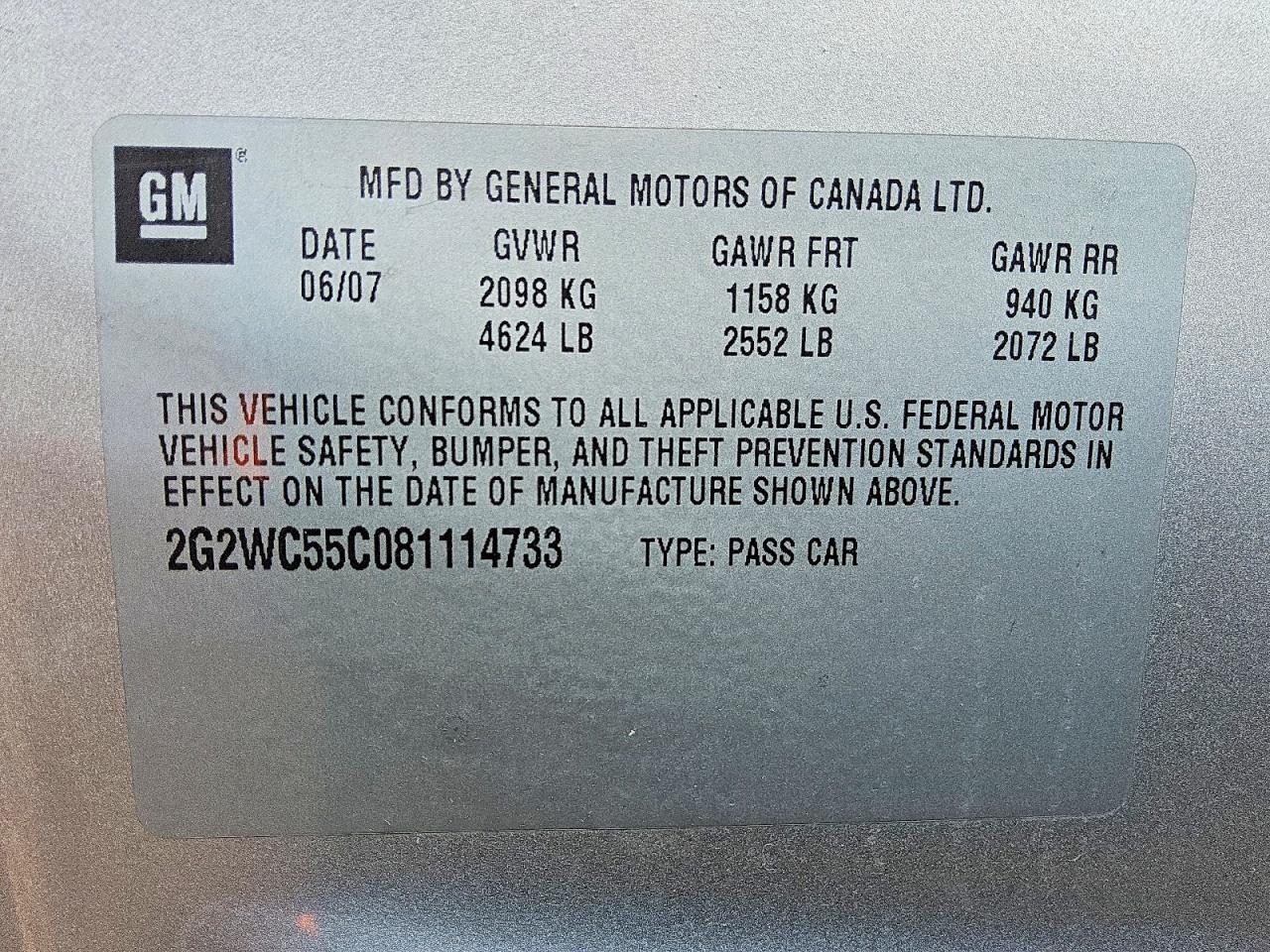 2008 Pontiac Grand Prix Gxp Gray vin: 2G2WC55C081114733