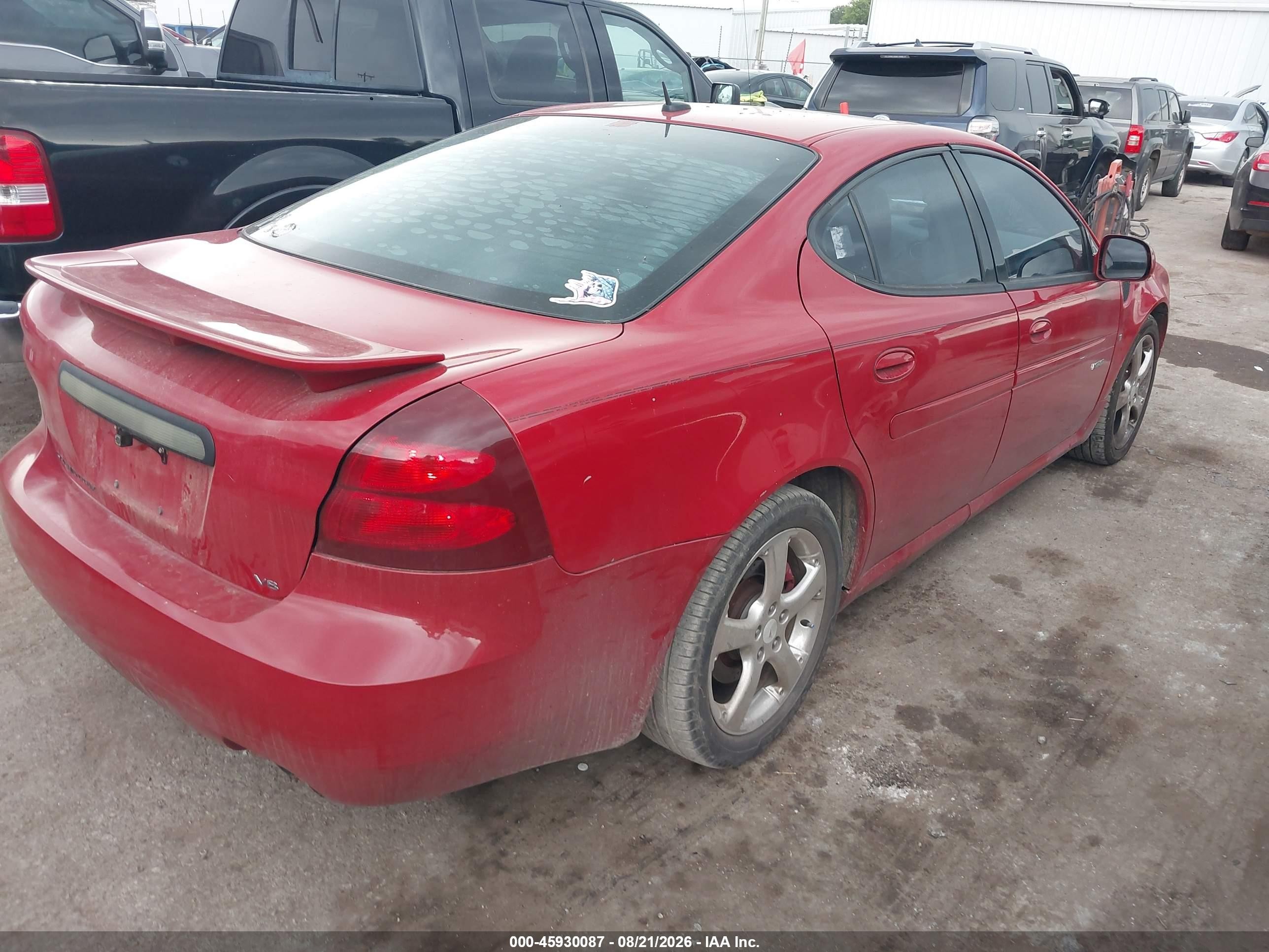 2006 Pontiac Grand Prix Gxp Red vin: 2G2WC58C161308762