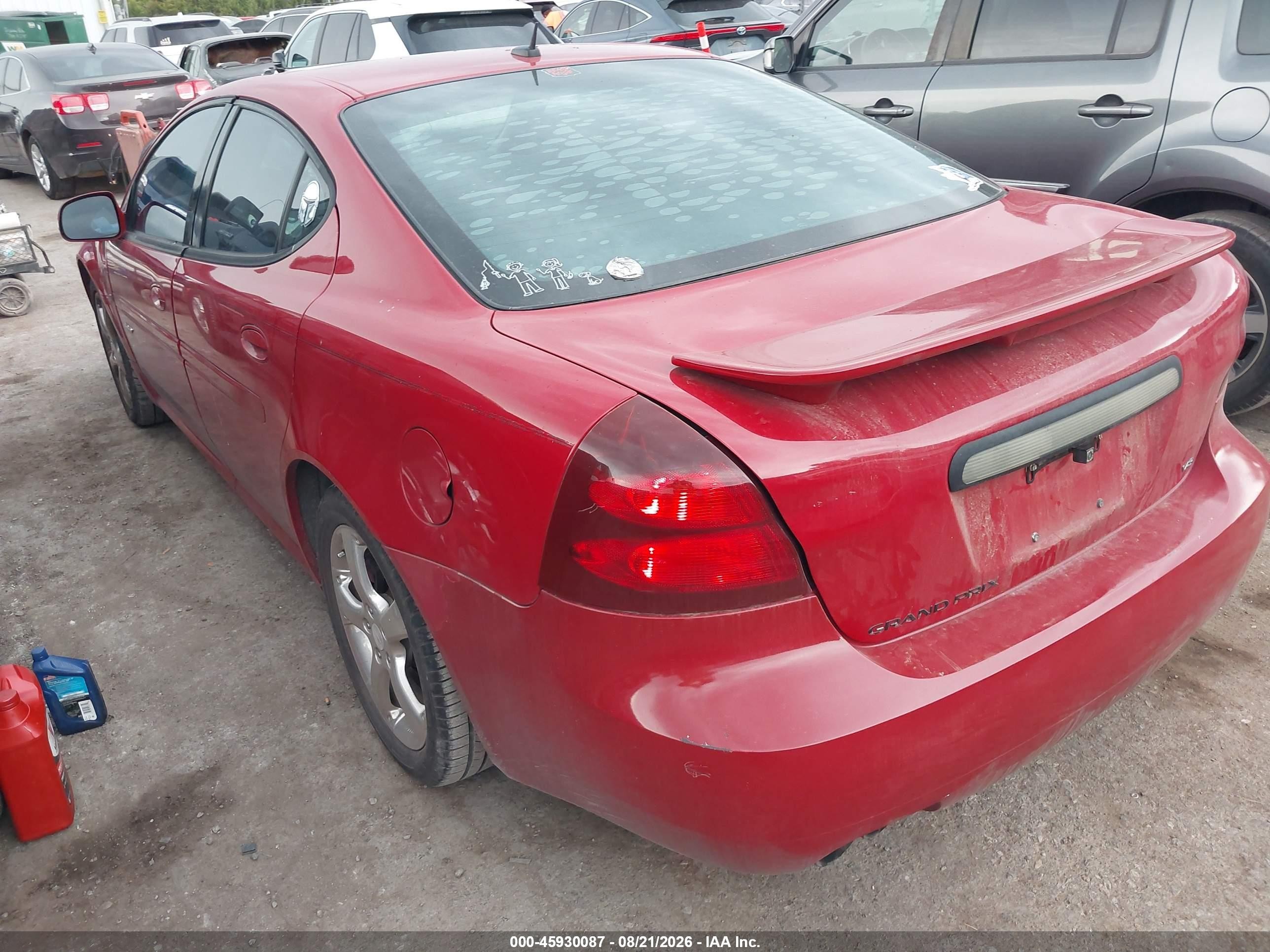 2006 Pontiac Grand Prix Gxp Red vin: 2G2WC58C161308762