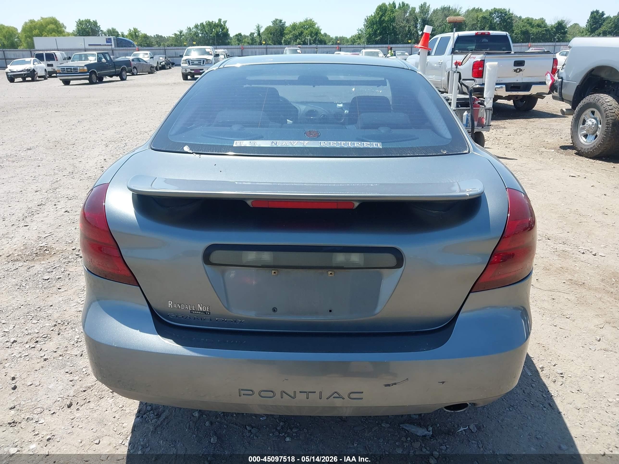 2005 Pontiac Grand Prix   Gray vin: 2G2WP522451283603