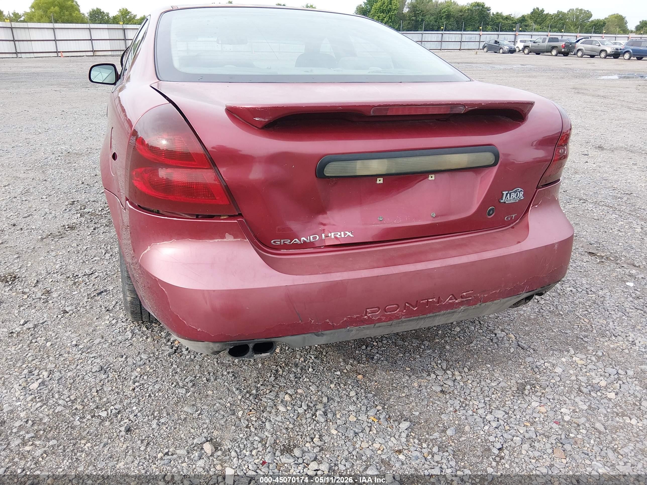 2004 Pontiac Grand Prix Gt1 Maroon vin: 2G2WP522841150244