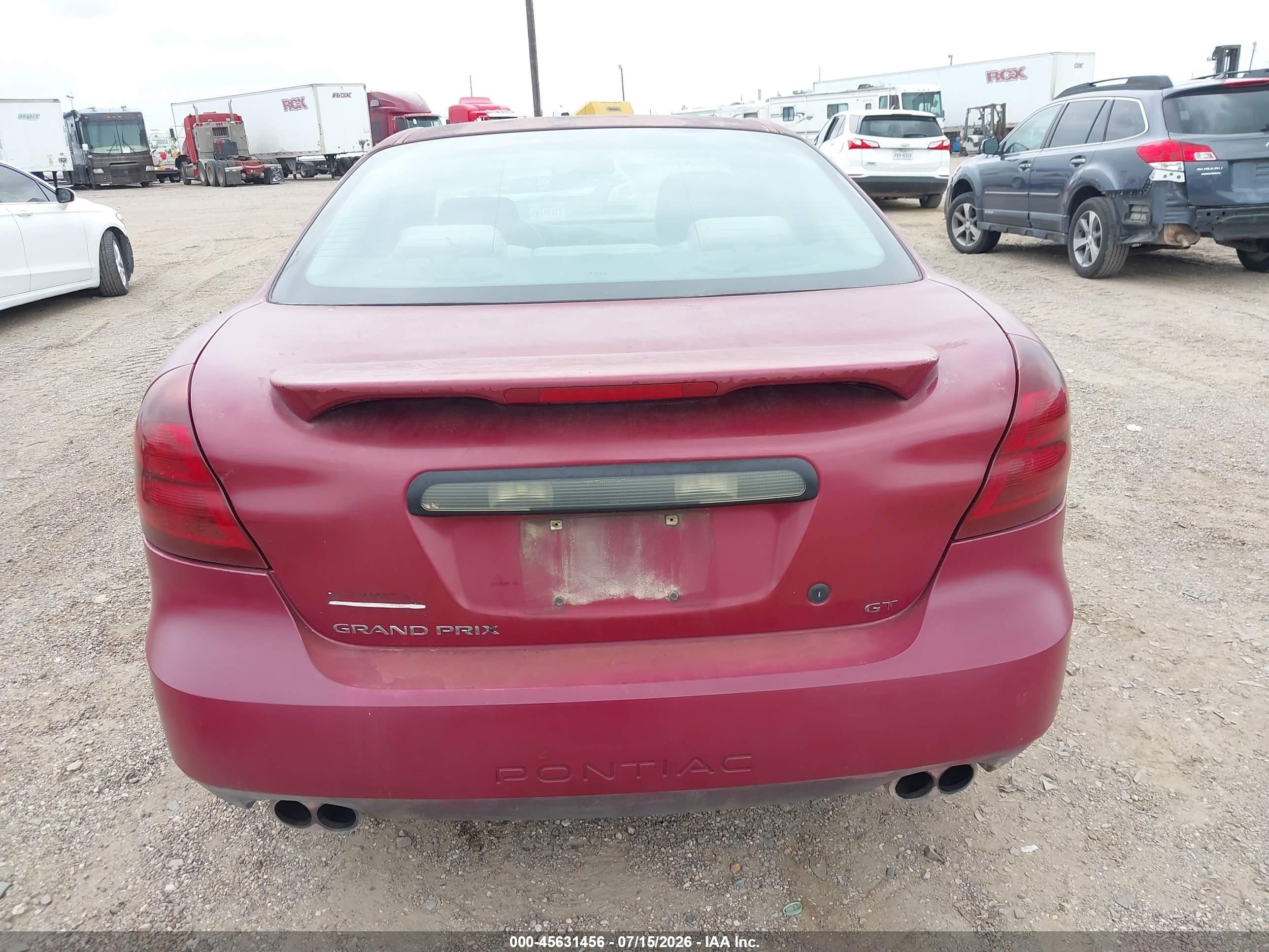 2004 Pontiac Grand Prix Gt1 Red vin: 2G2WP522841221913