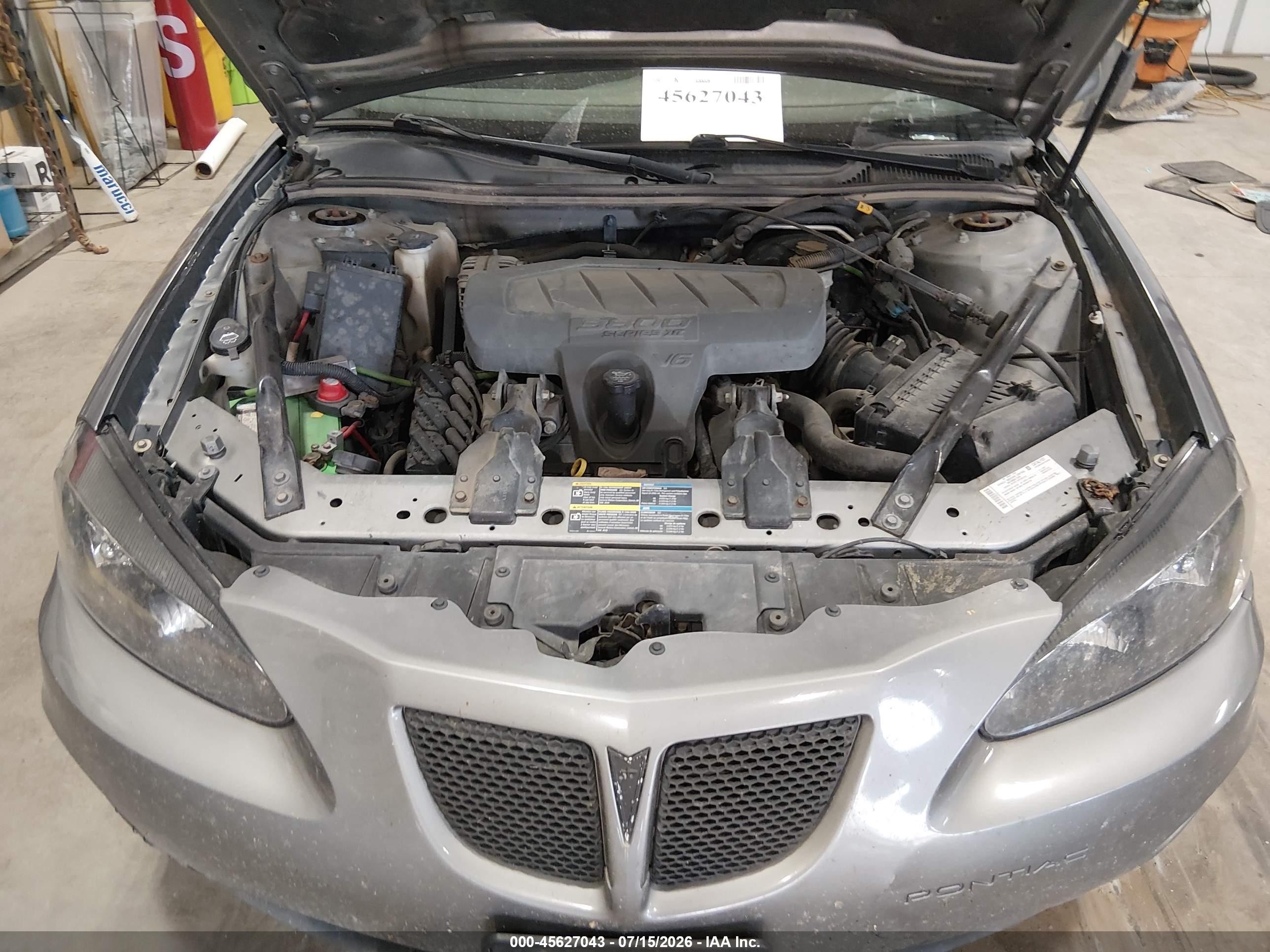2007 Pontiac Grand Prix   Gray vin: 2G2WP552171196806