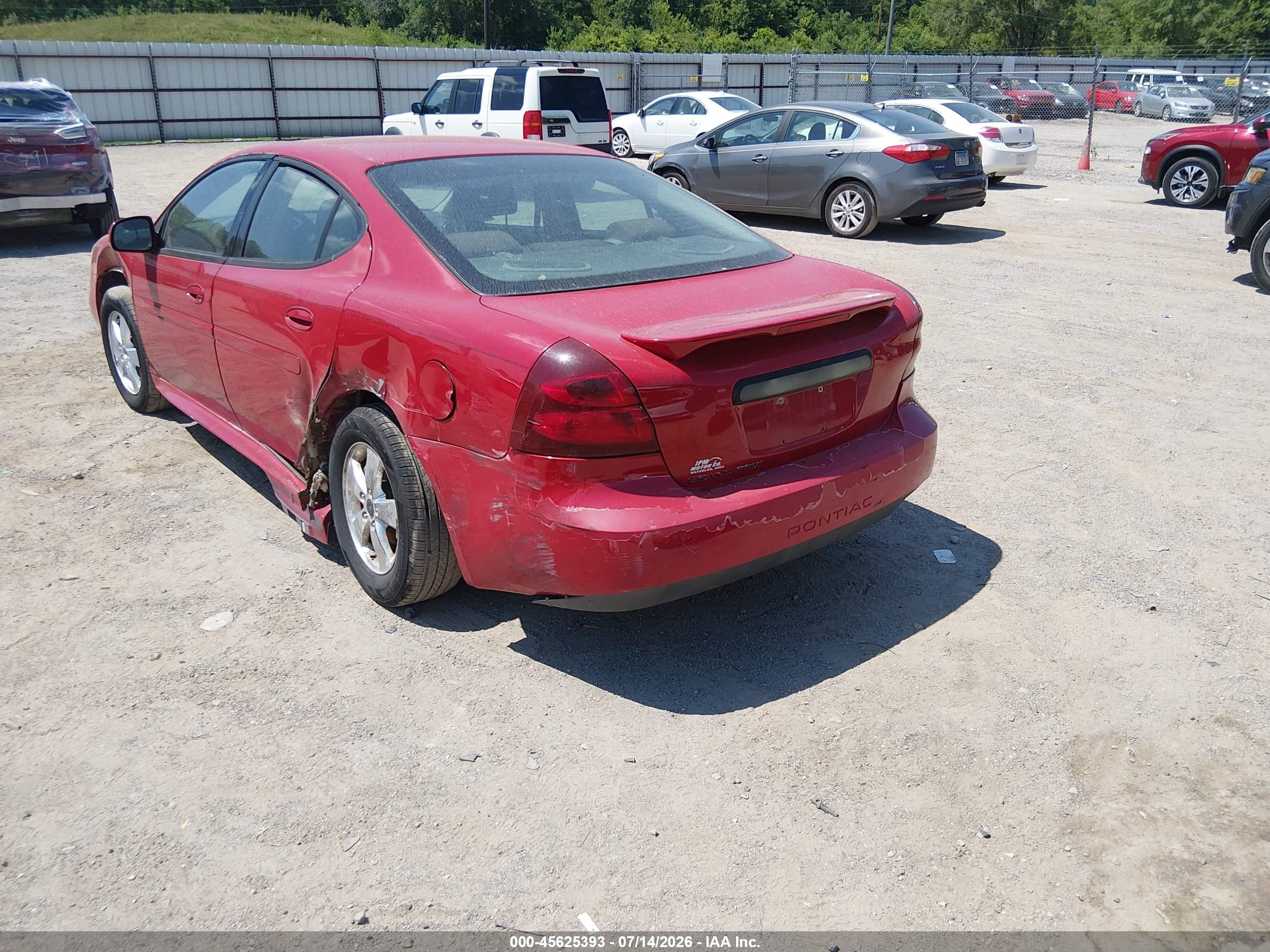 2007 Pontiac Grand Prix   Red vin: 2G2WP552171206203