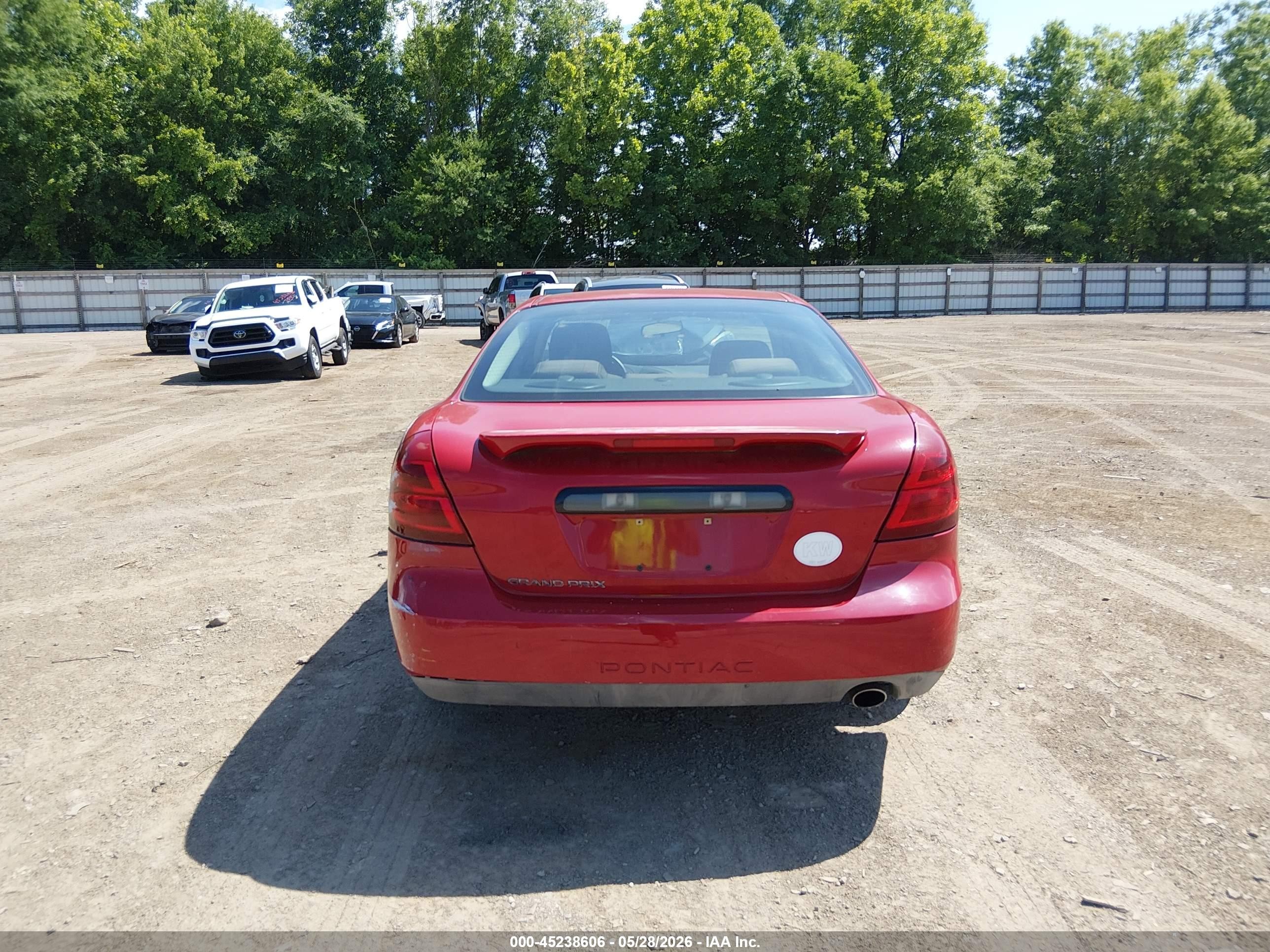 2008 Pontiac Grand Prix   Red vin: 2G2WP552181159630