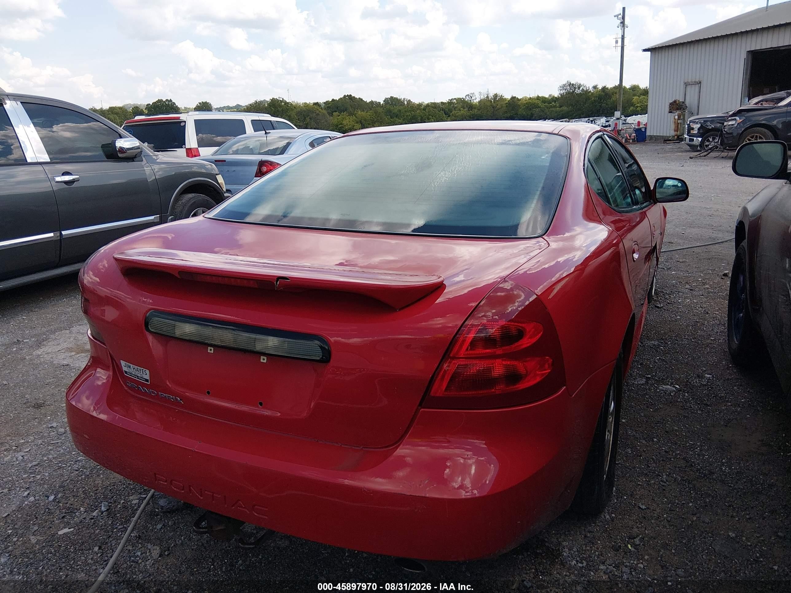 2008 Pontiac Grand Prix Красный vin: 2G2WP552381176574