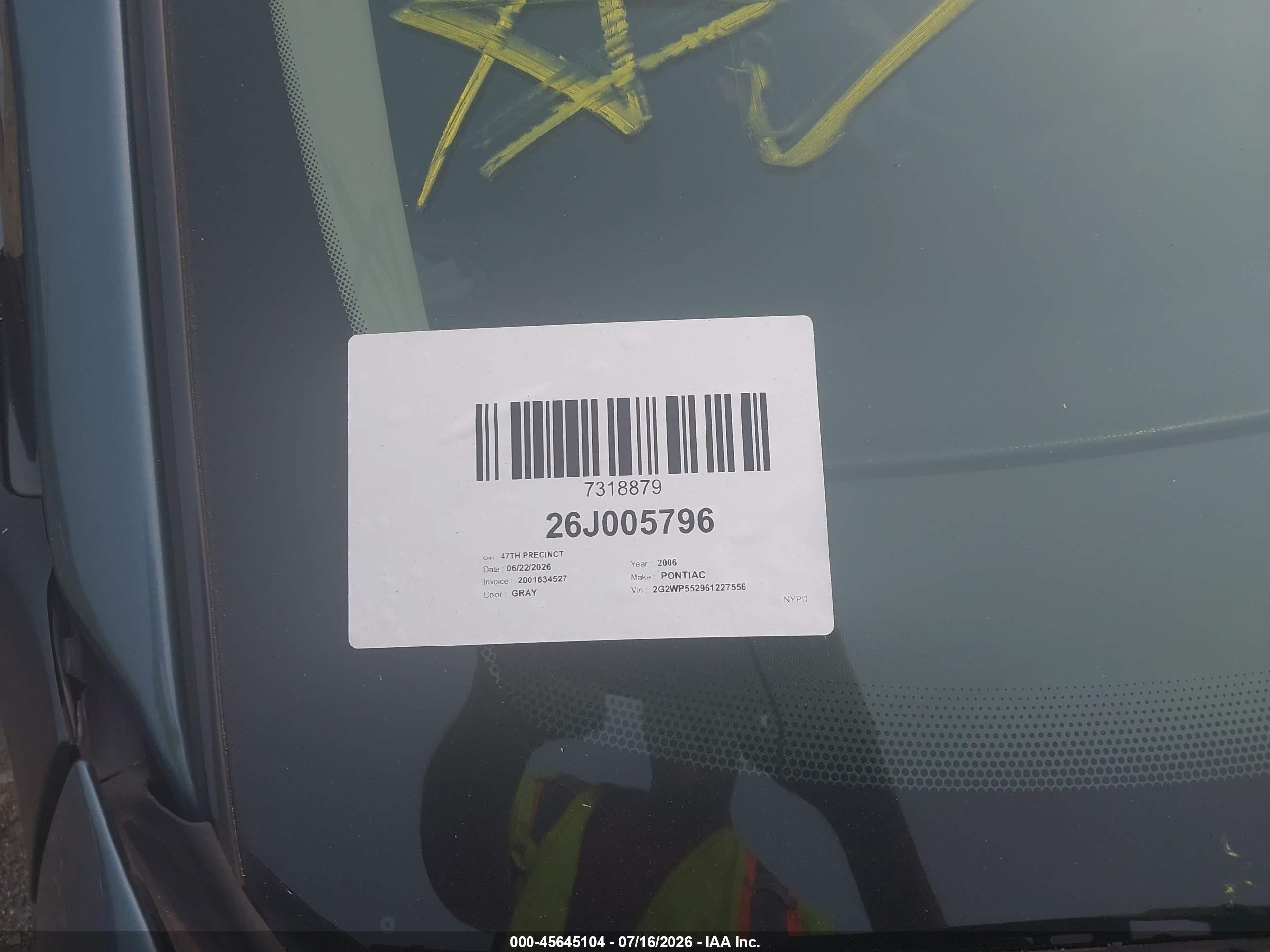 2006 Pontiac Grand Prix   Зеленый vin: 2G2WP552961227556