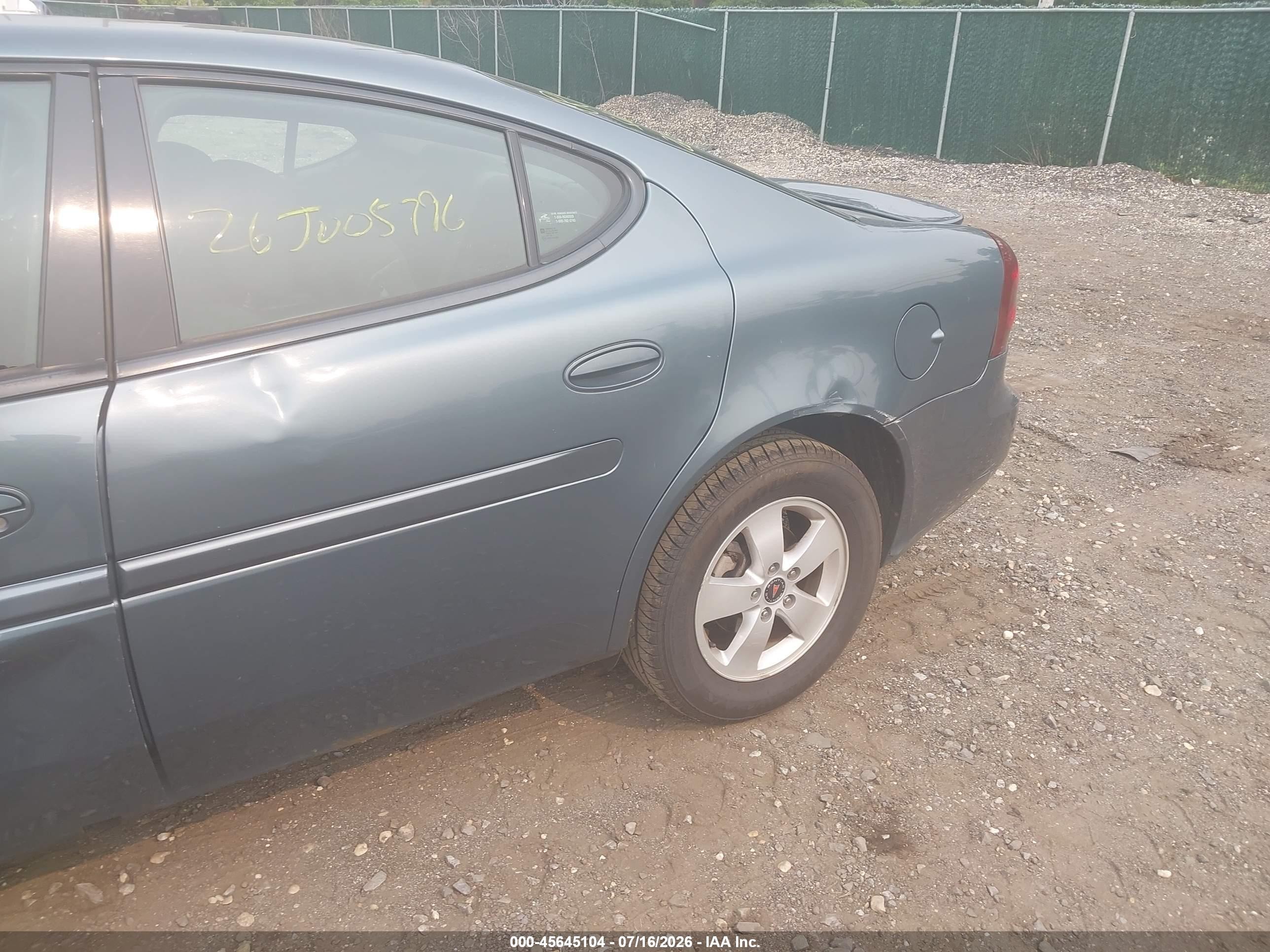 2006 Pontiac Grand Prix   Зеленый vin: 2G2WP552961227556
