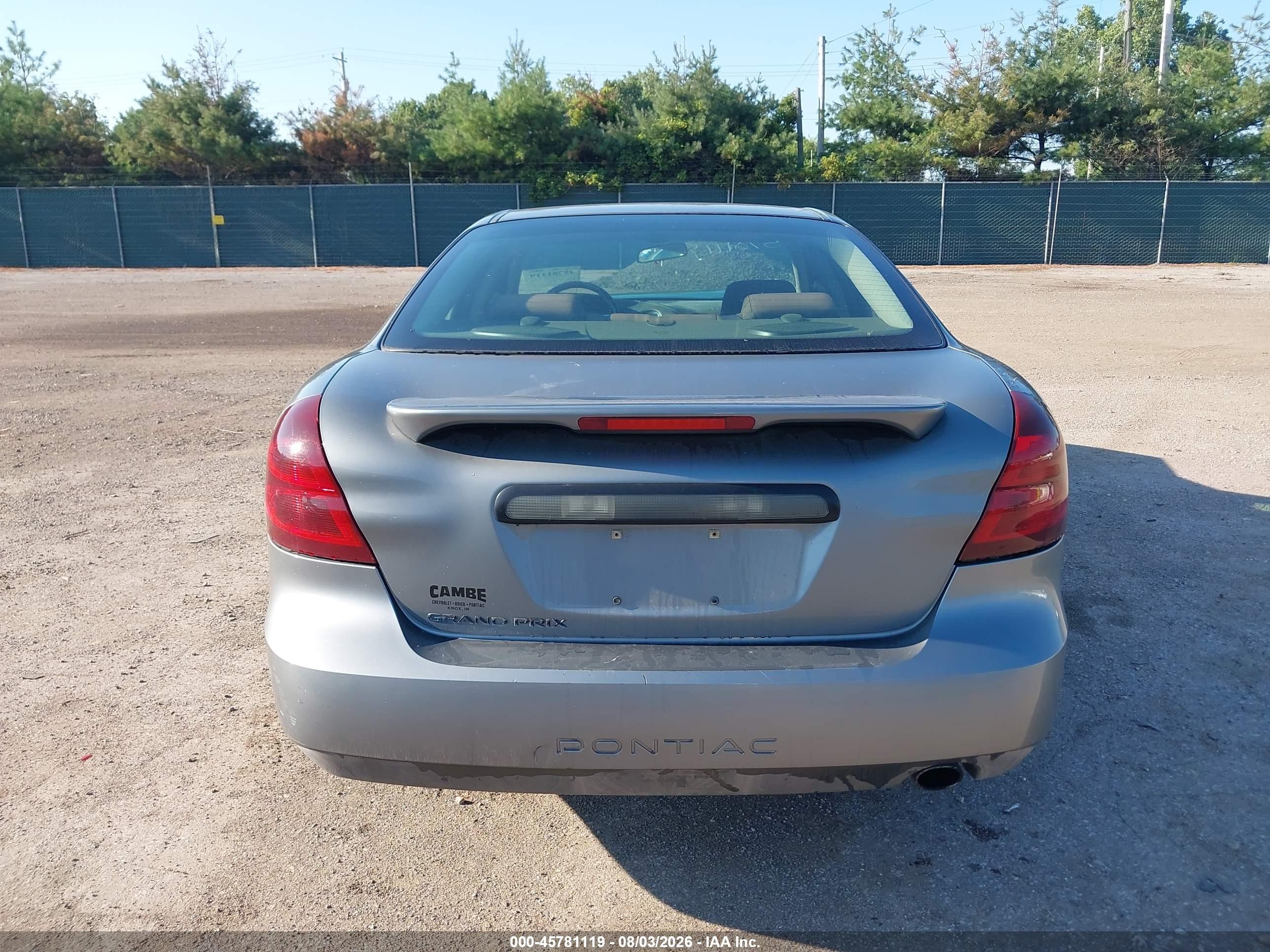 2007 Pontiac Grand Prix   Серый vin: 2G2WP552X71155476