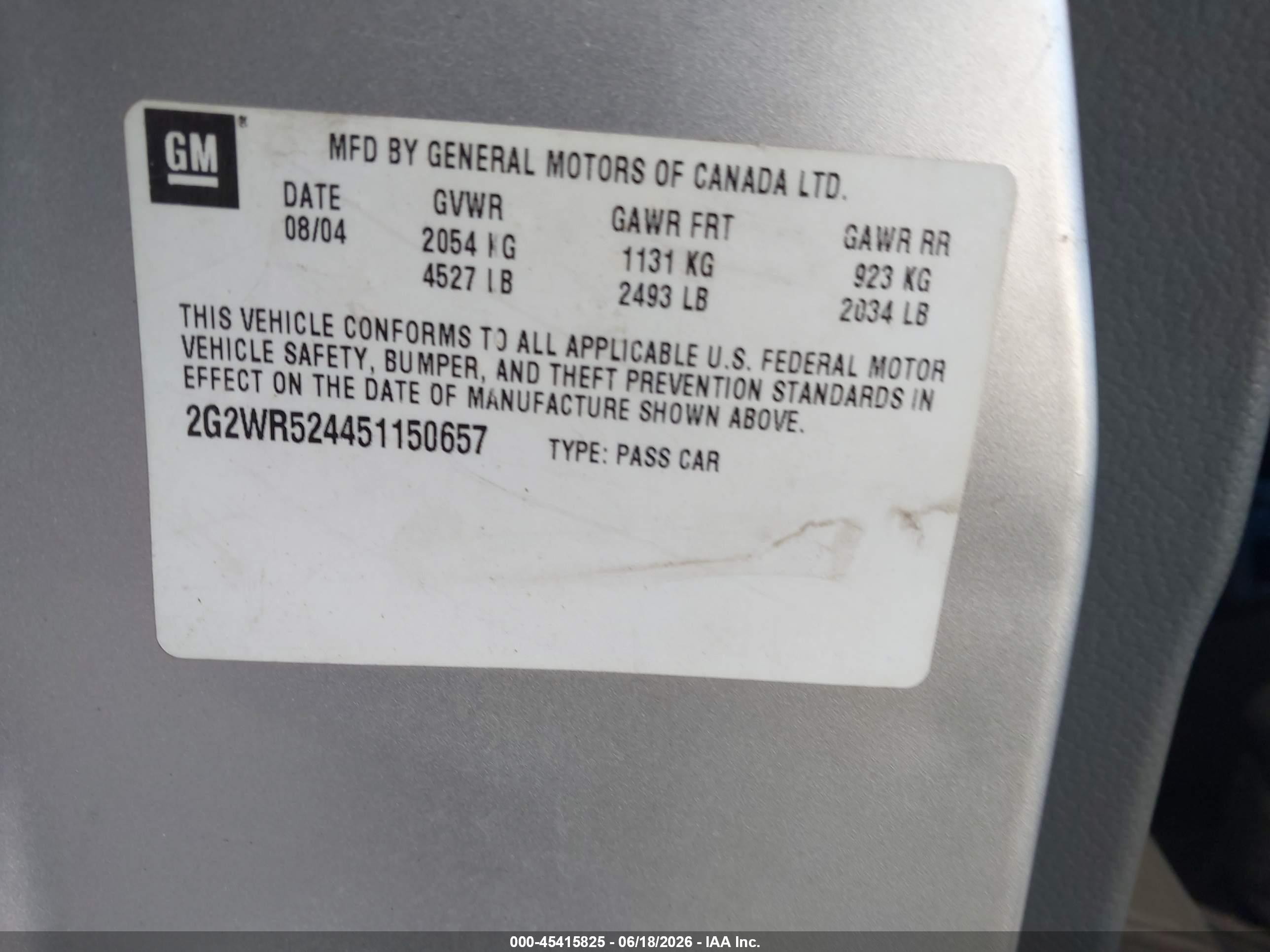 2005 Pontiac Grand Prix Gtp Silver vin: 2G2WR524451150657