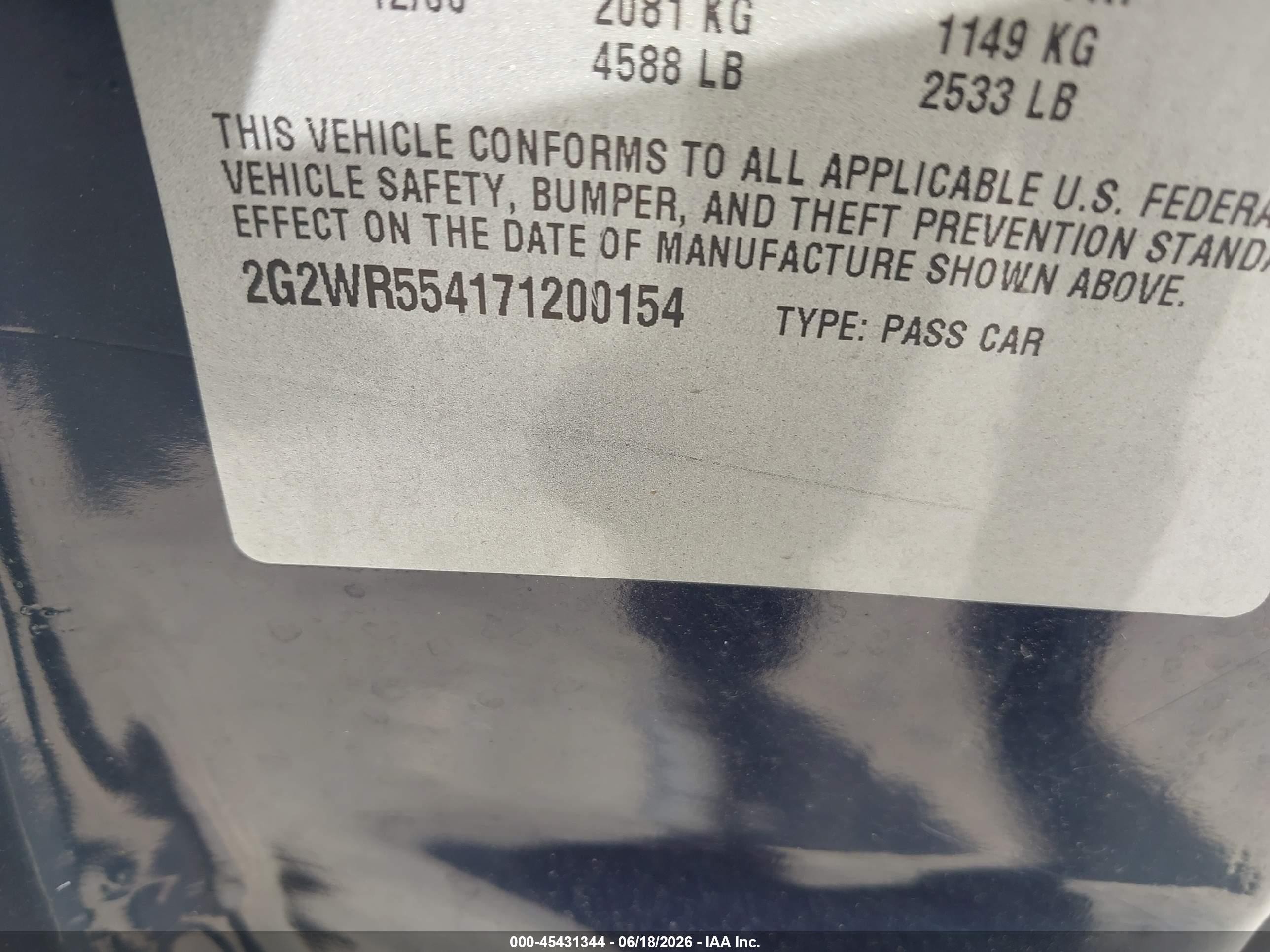 2007 Pontiac Grand Prix Gt Blue vin: 2G2WR554171200154