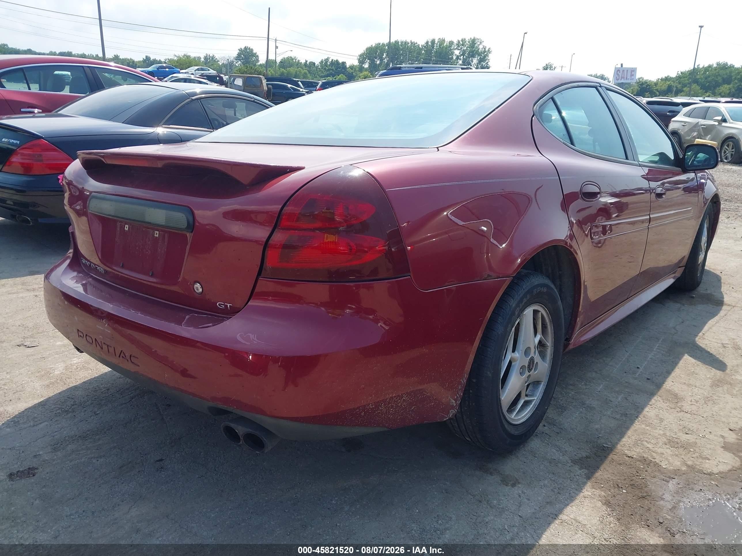 2004 Pontiac Grand Prix Gt2 Red vin: 2G2WS522041335354