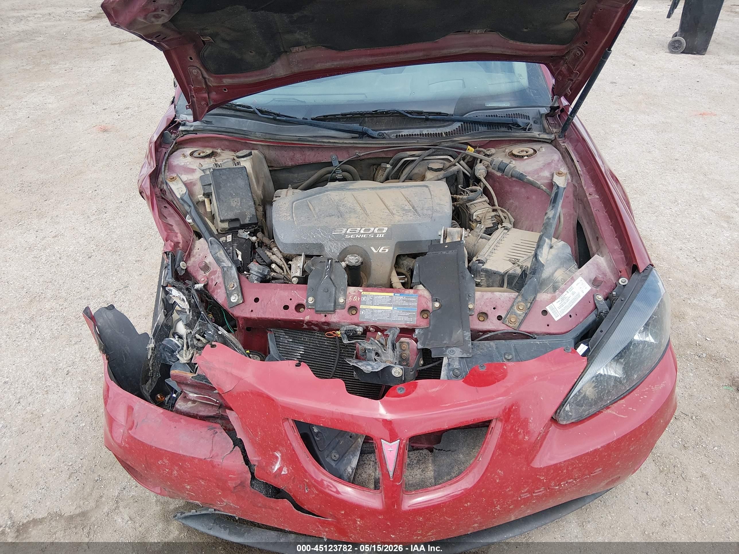 2005 Pontiac Grand Prix Gt Red vin: 2G2WS522751201720