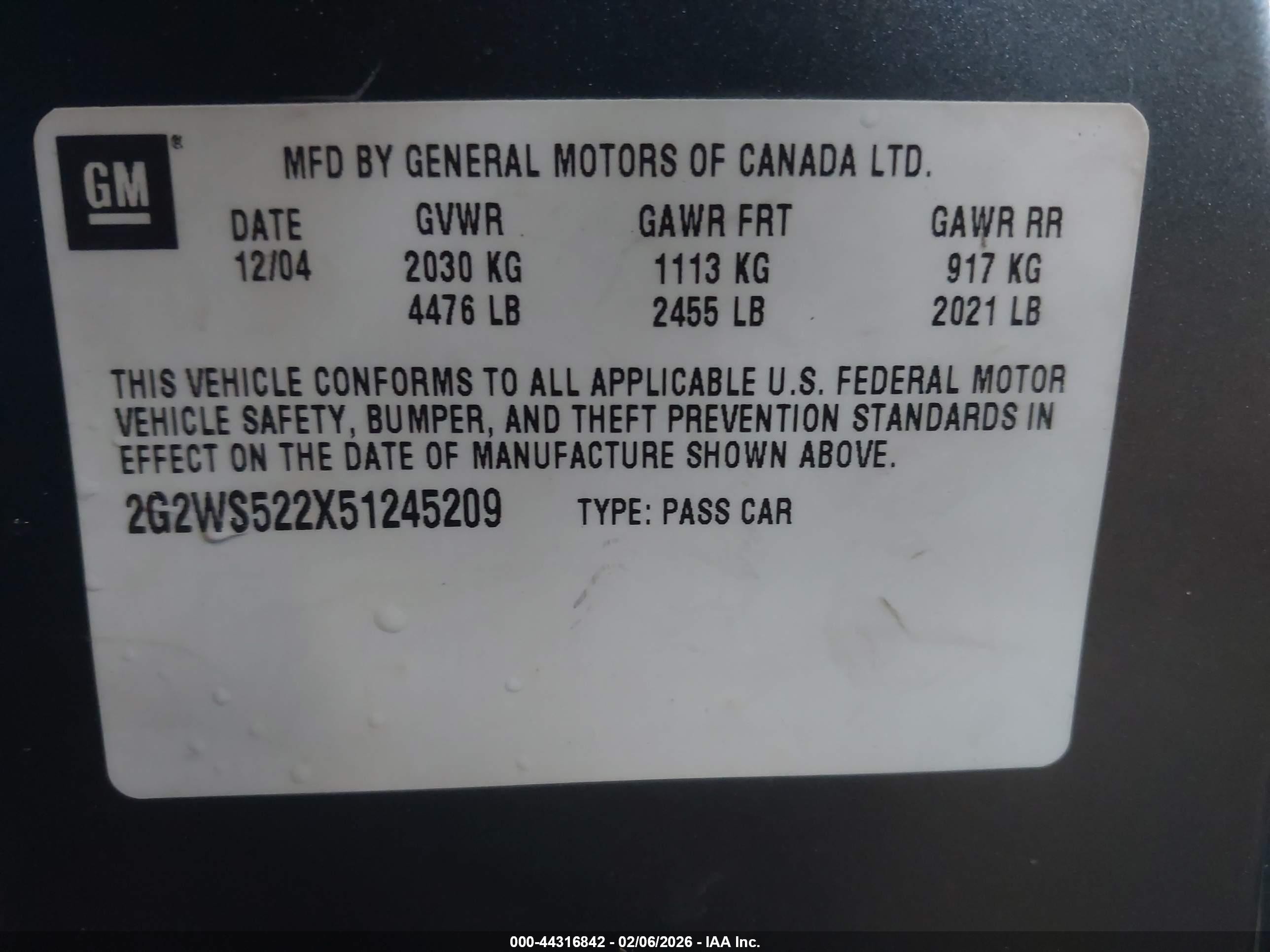 2005 Pontiac Grand Prix Gt Серый vin: 2G2WS522X51245209