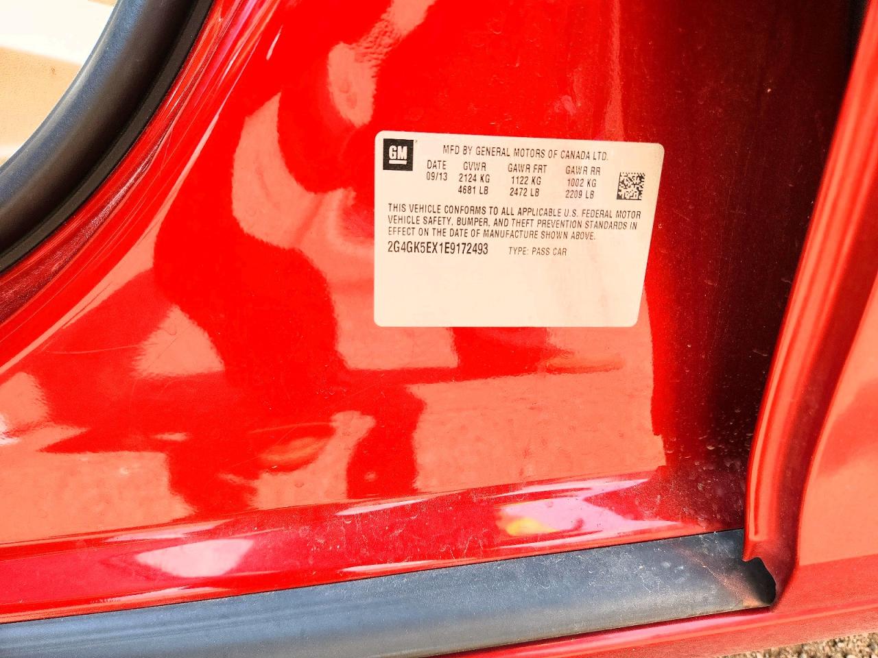 2014 Buick Regal Red vin: 2G4GK5EX1E9172493