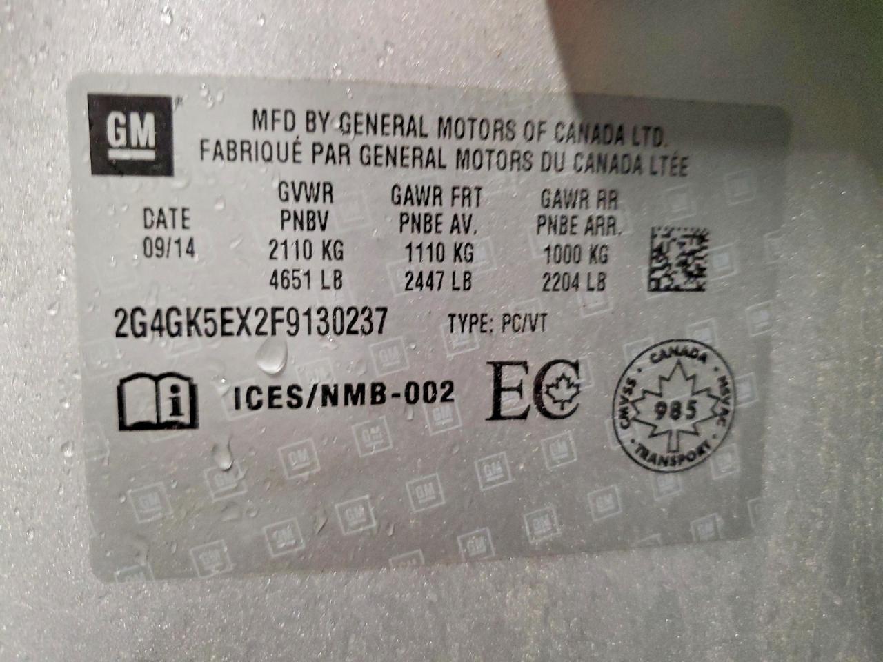 2015 Buick Regal Silver vin: 2G4GK5EX2F9130237