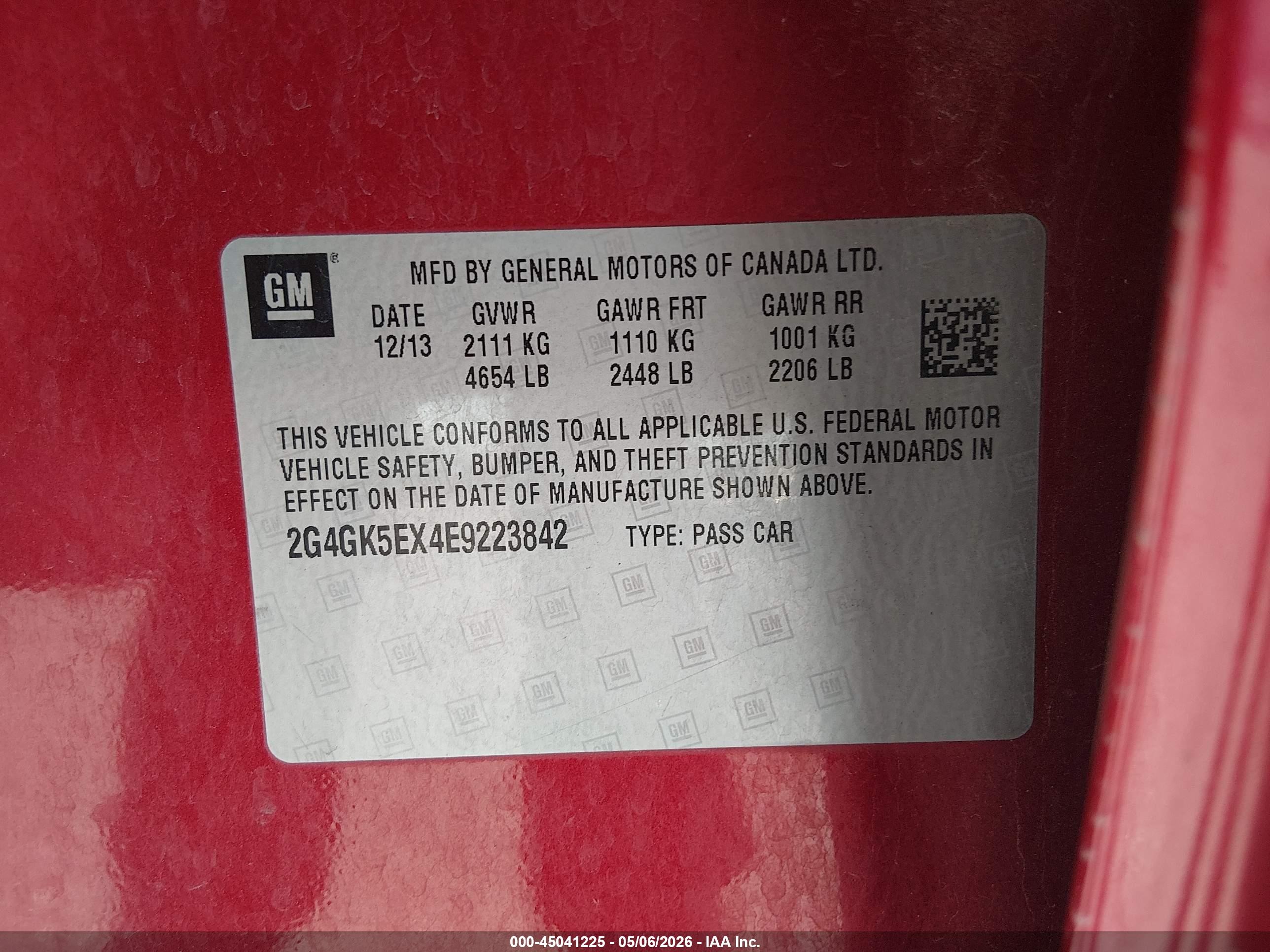 2014 Buick Regal Turbo Red vin: 2G4GK5EX4E9223842