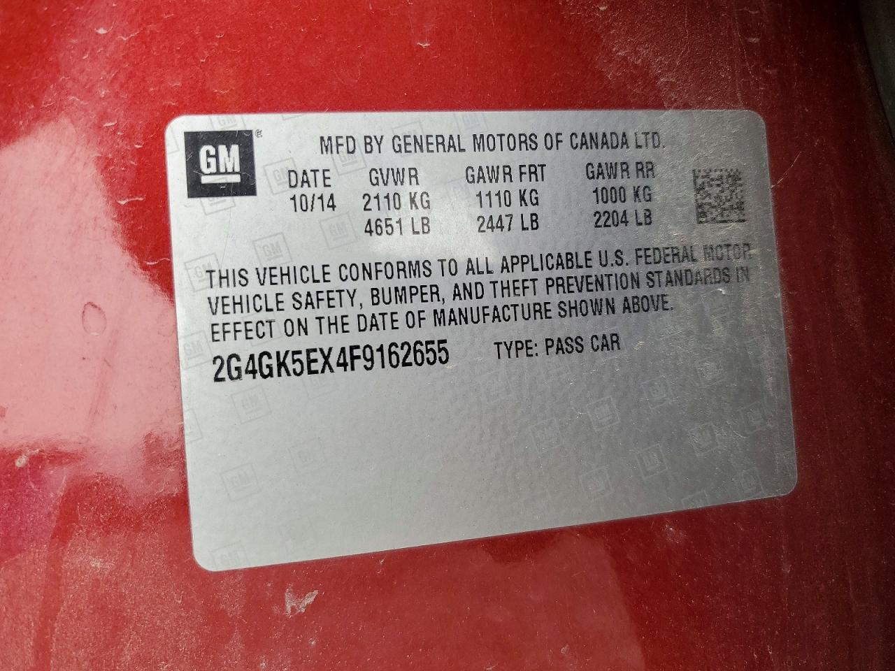2015 Buick Regal Красный vin: 2G4GK5EX4F9162655