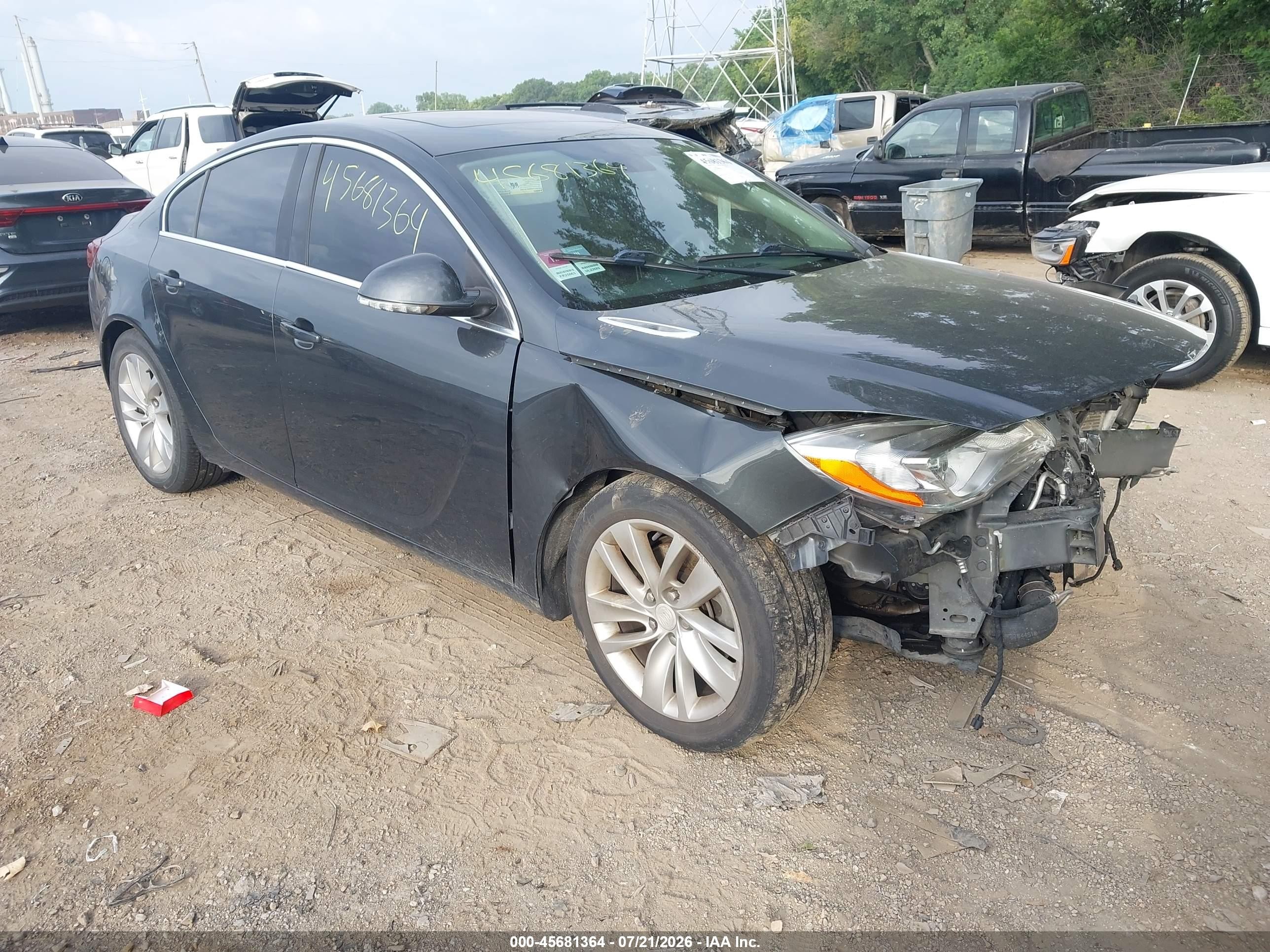 2014 Buick Regal Turbo Gray vin: 2G4GK5EX5E9320046