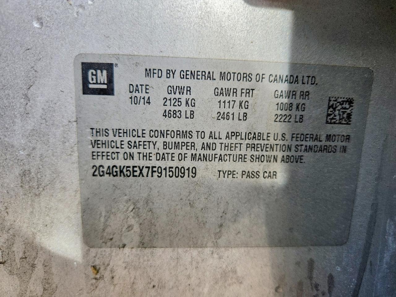 2015 Buick Regal Silver vin: 2G4GK5EX7F9150919