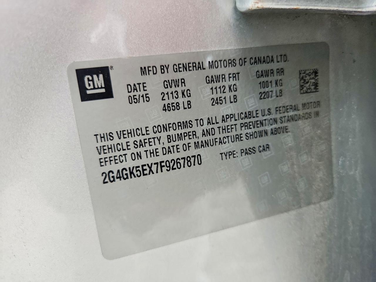 2015 Buick Regal Silver vin: 2G4GK5EX7F9267870