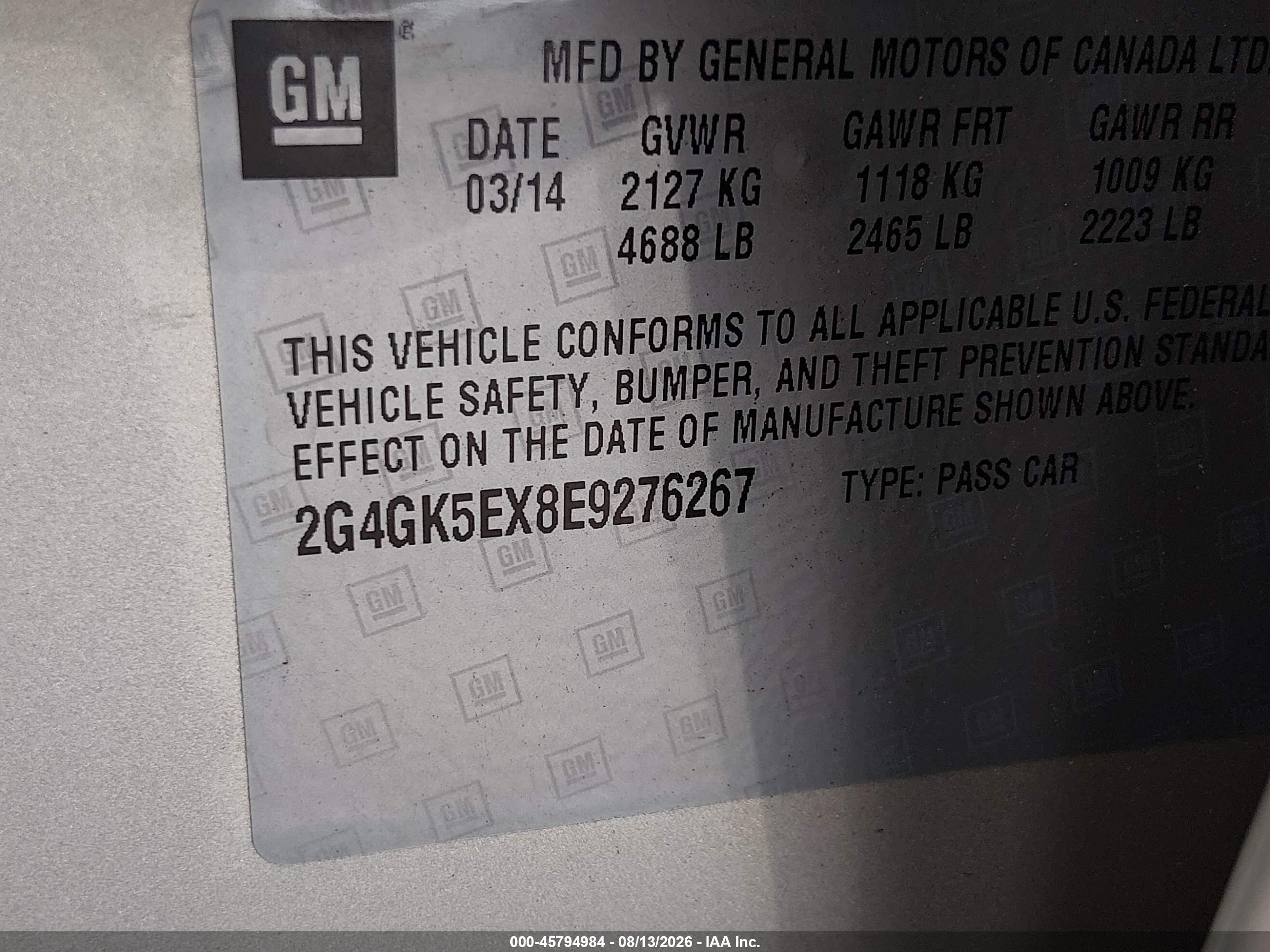 2014 Buick Regal Turbo Beige vin: 2G4GK5EX8E9276267