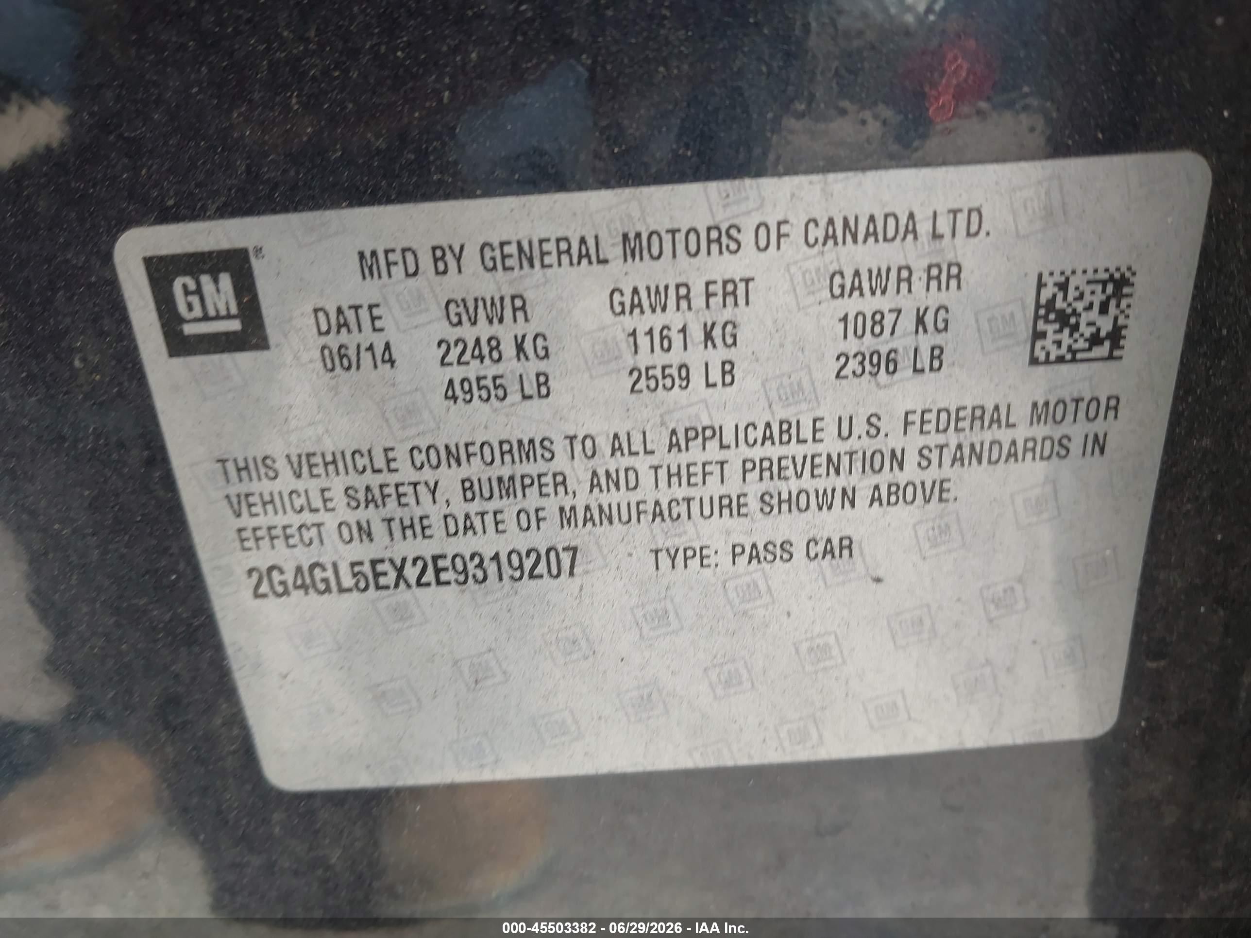 2014 Buick Regal Turbo Black vin: 2G4GL5EX2E9319207