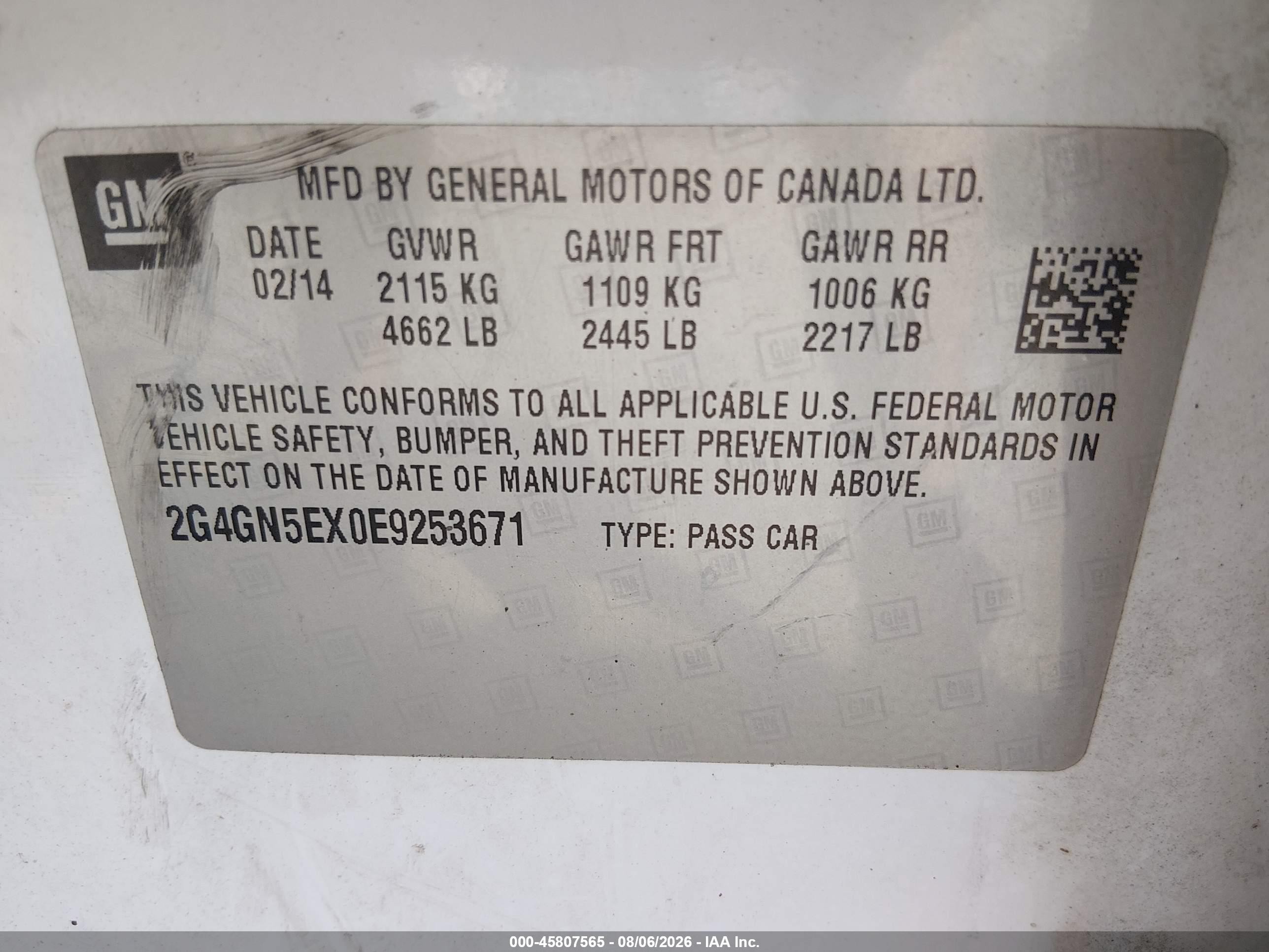 2014 Buick Regal Turbo/e-assist Premium I White vin: 2G4GN5EX0E9253671