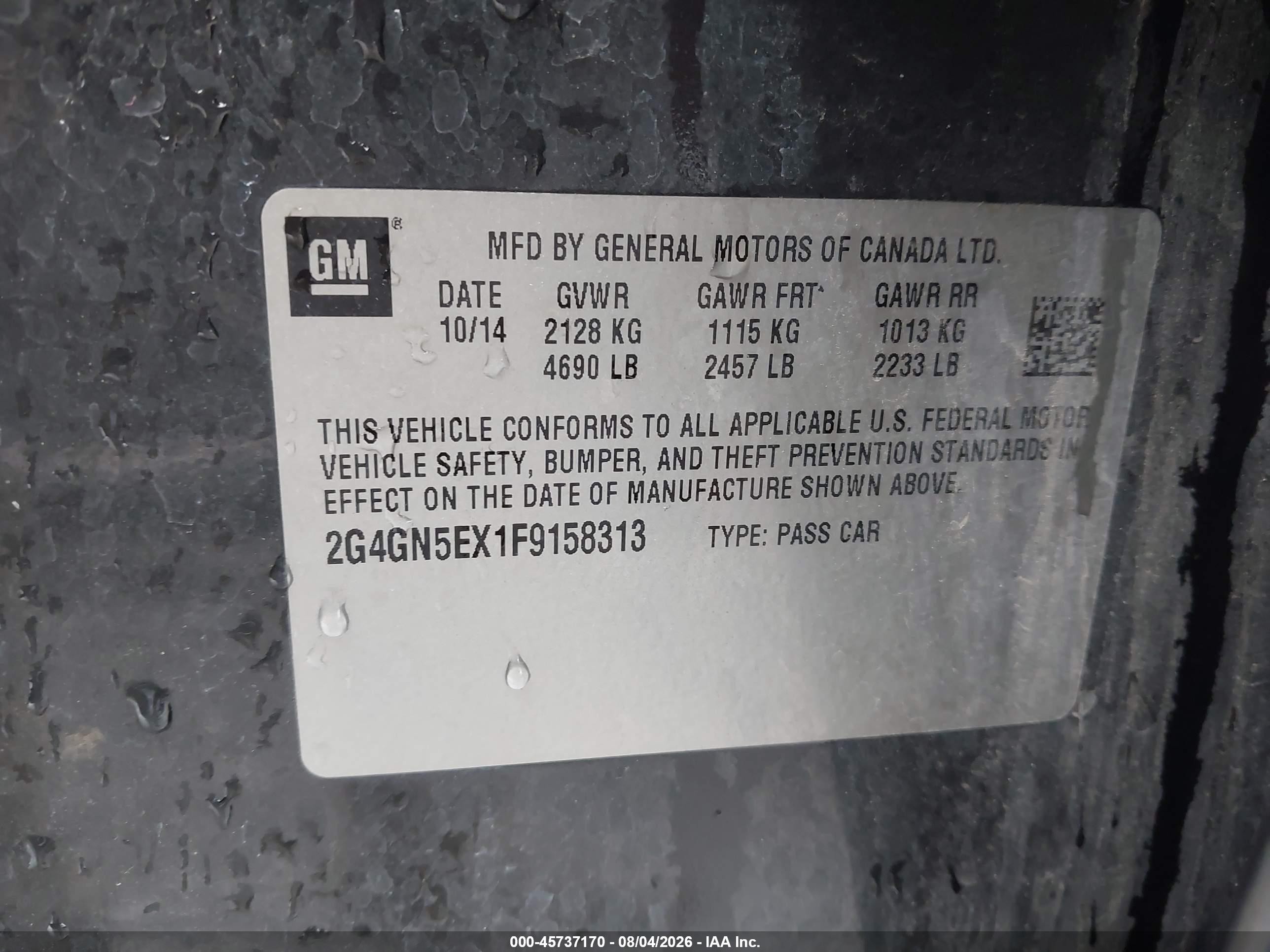 2015 Buick Regal Turbo/e-assist Premium I Gray vin: 2G4GN5EX1F9158313