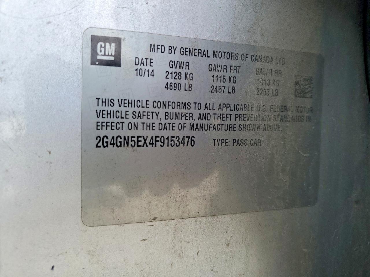 2015 Buick Regal Premium Silver vin: 2G4GN5EX4F9153476