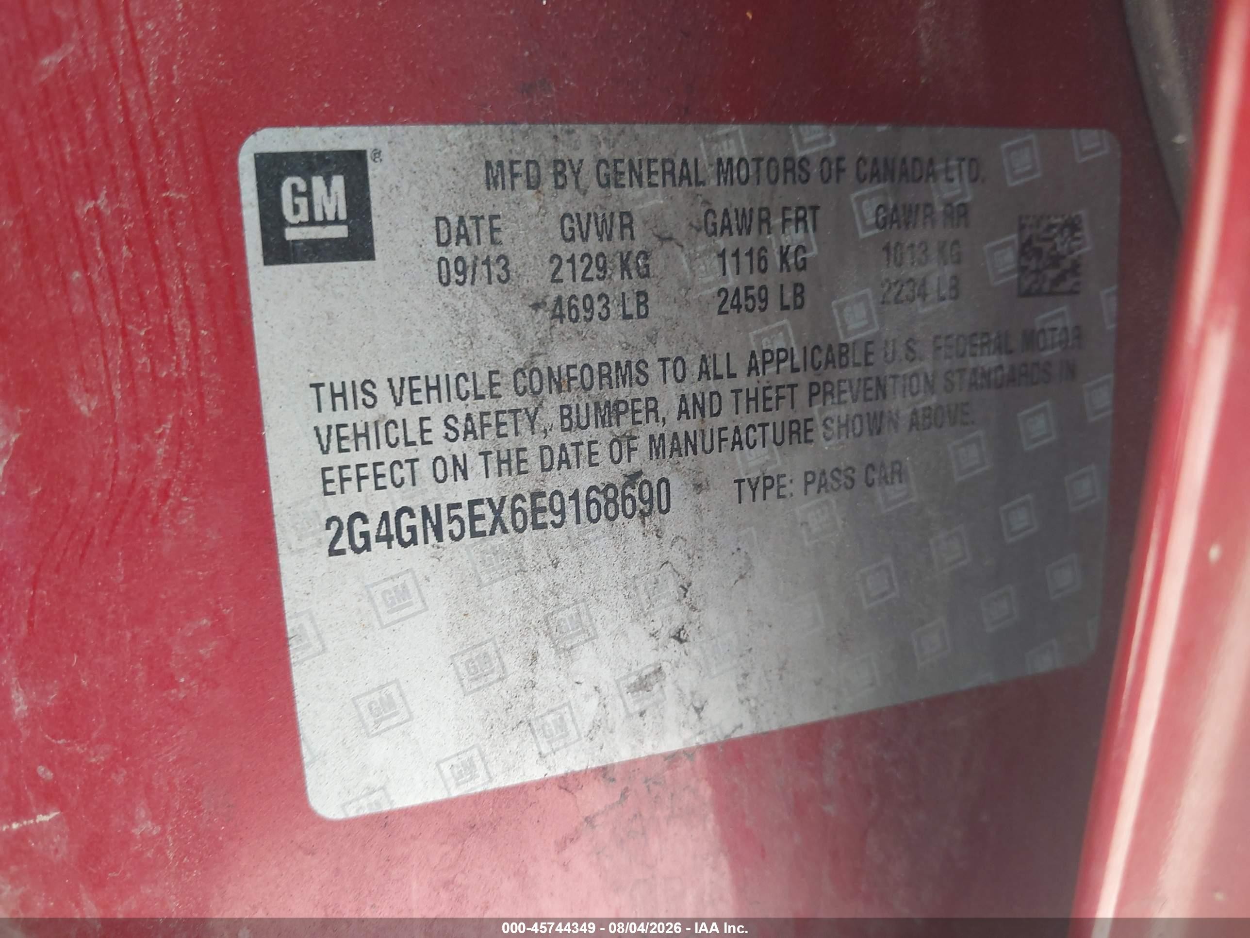2014 Buick Regal Turbo/e-assist Premium I Red vin: 2G4GN5EX6E9168690