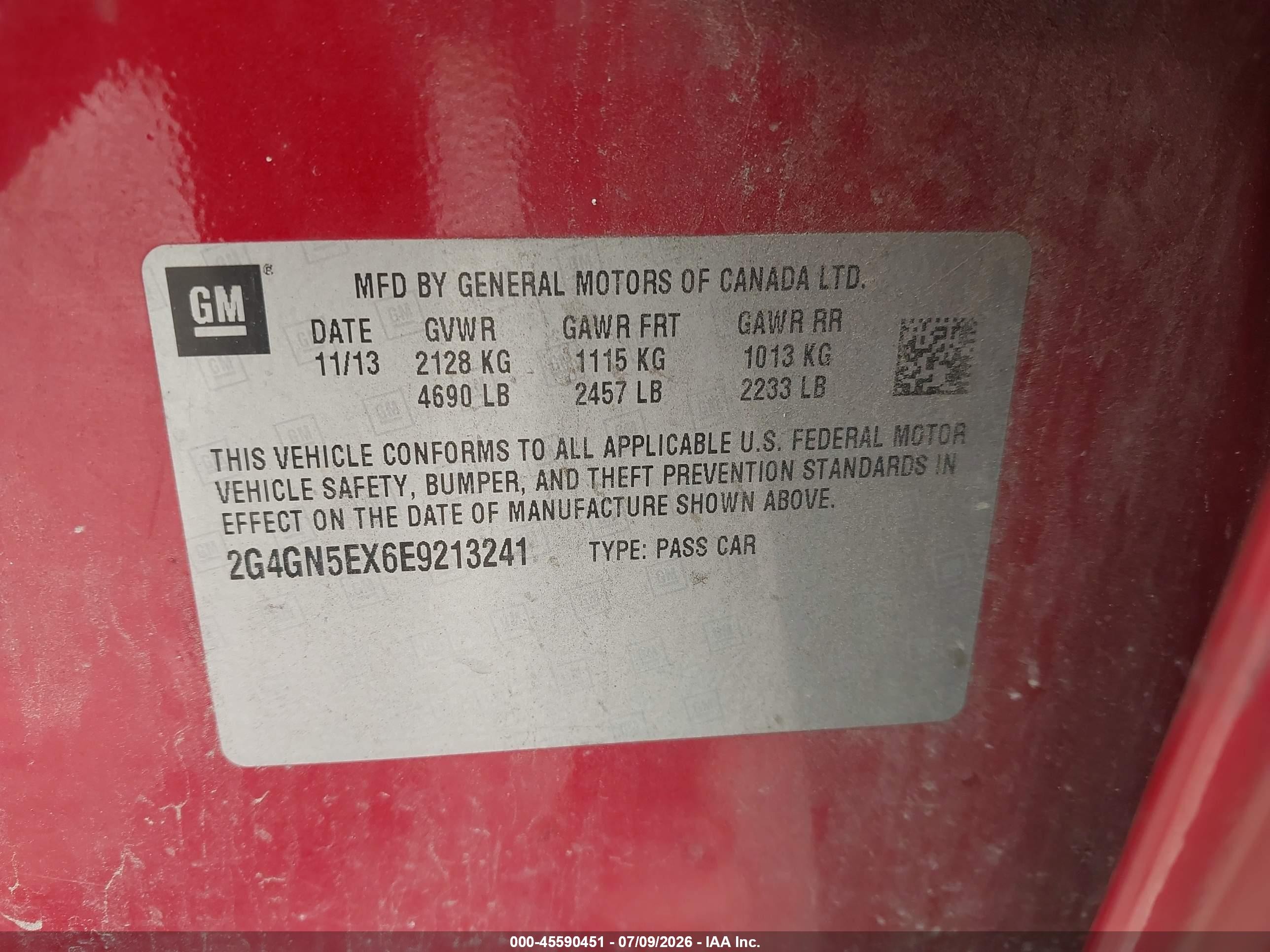 2014 Buick Regal Turbo/e-assist Premium I Red vin: 2G4GN5EX6E9213241