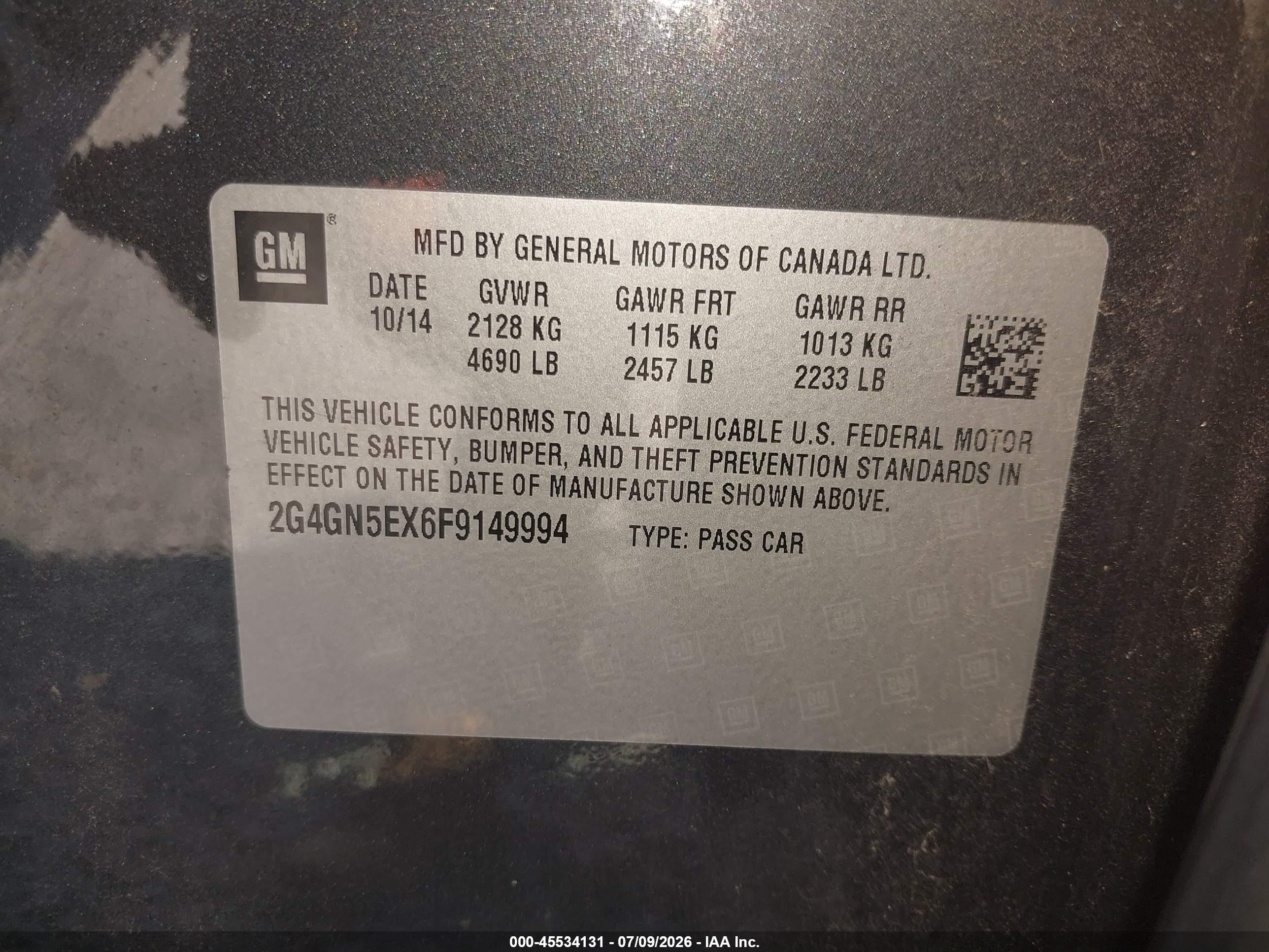 2015 Buick Regal Turbo/e-assist Premium I Серый vin: 2G4GN5EX6F9149994