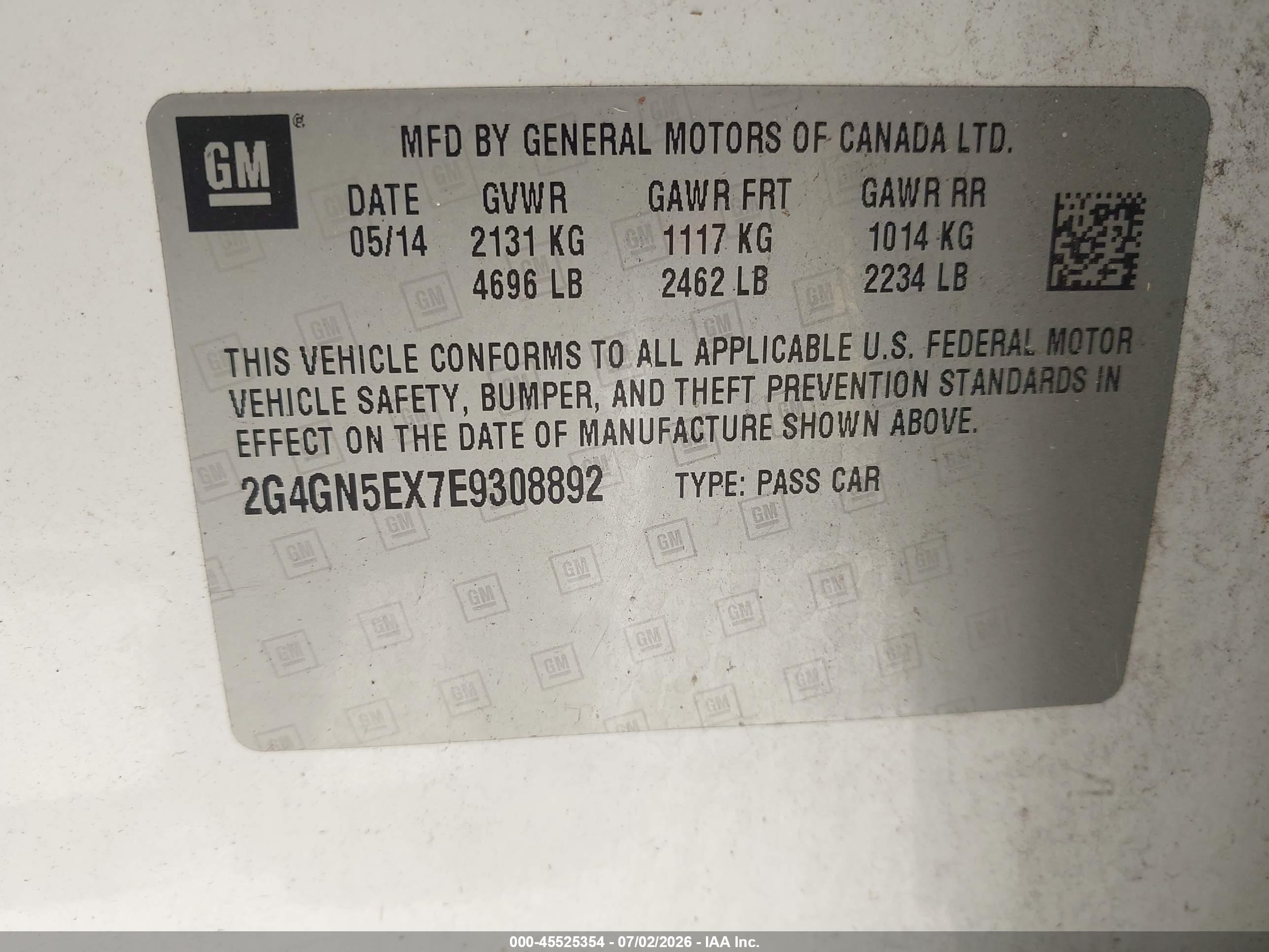2014 Buick Regal Turbo/e-assist Premium I White vin: 2G4GN5EX7E9308892