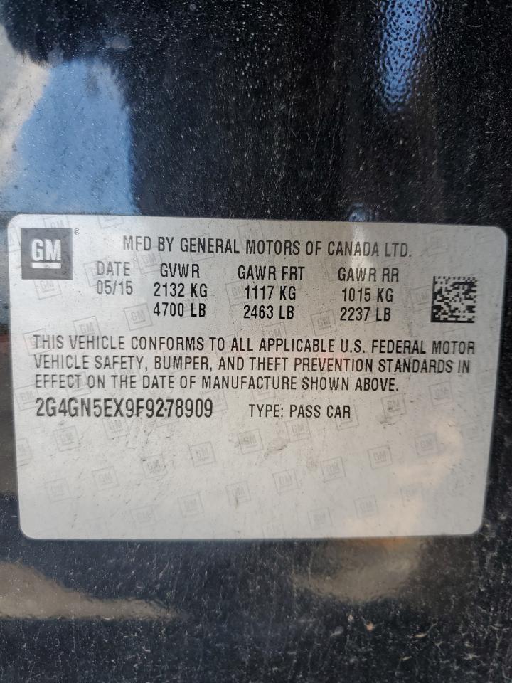 2015 Buick Regal Premium Black vin: 2G4GN5EX9F9278909
