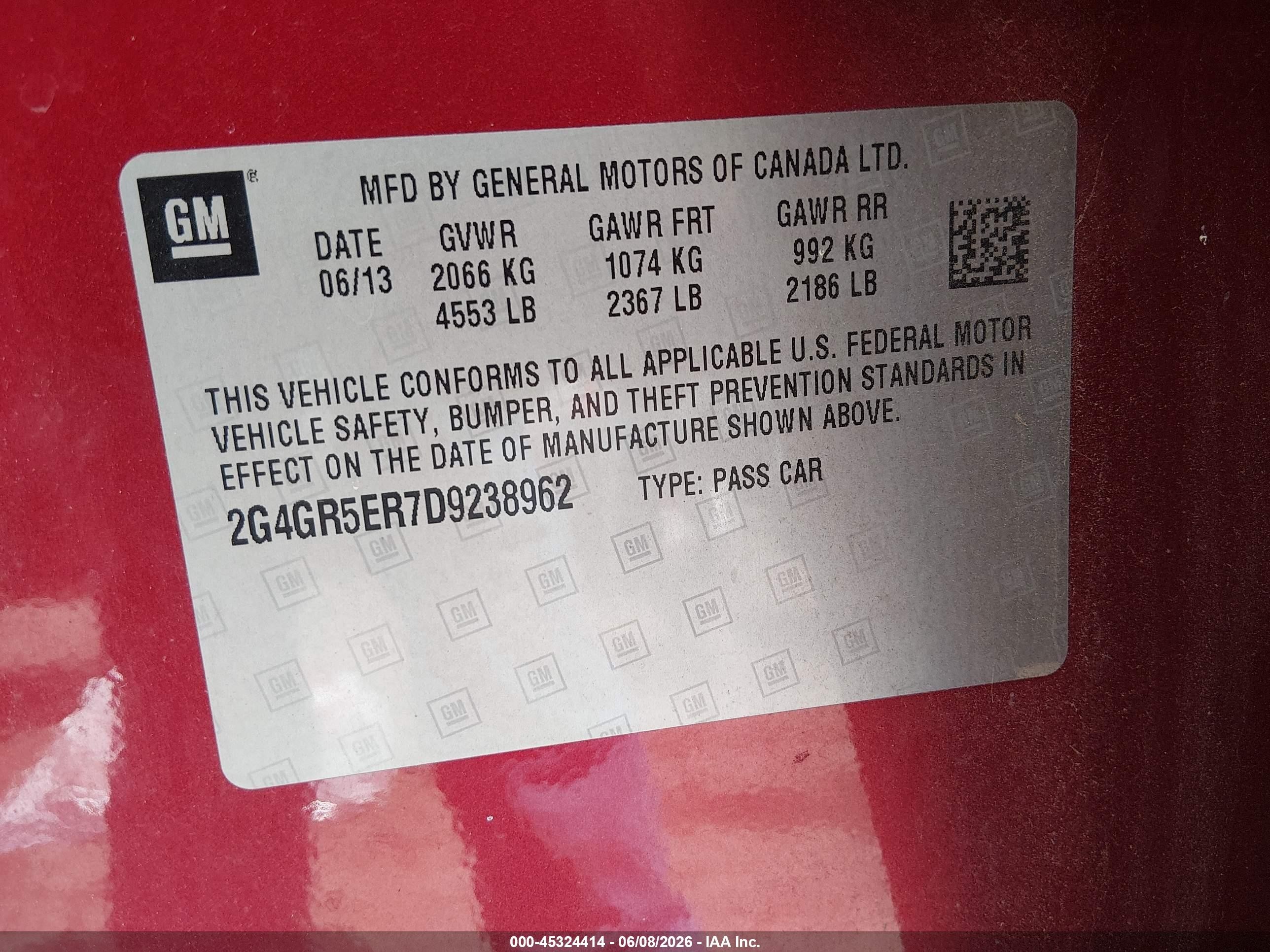 2013 Buick Regal   Red vin: 2G4GR5ER7D9238962