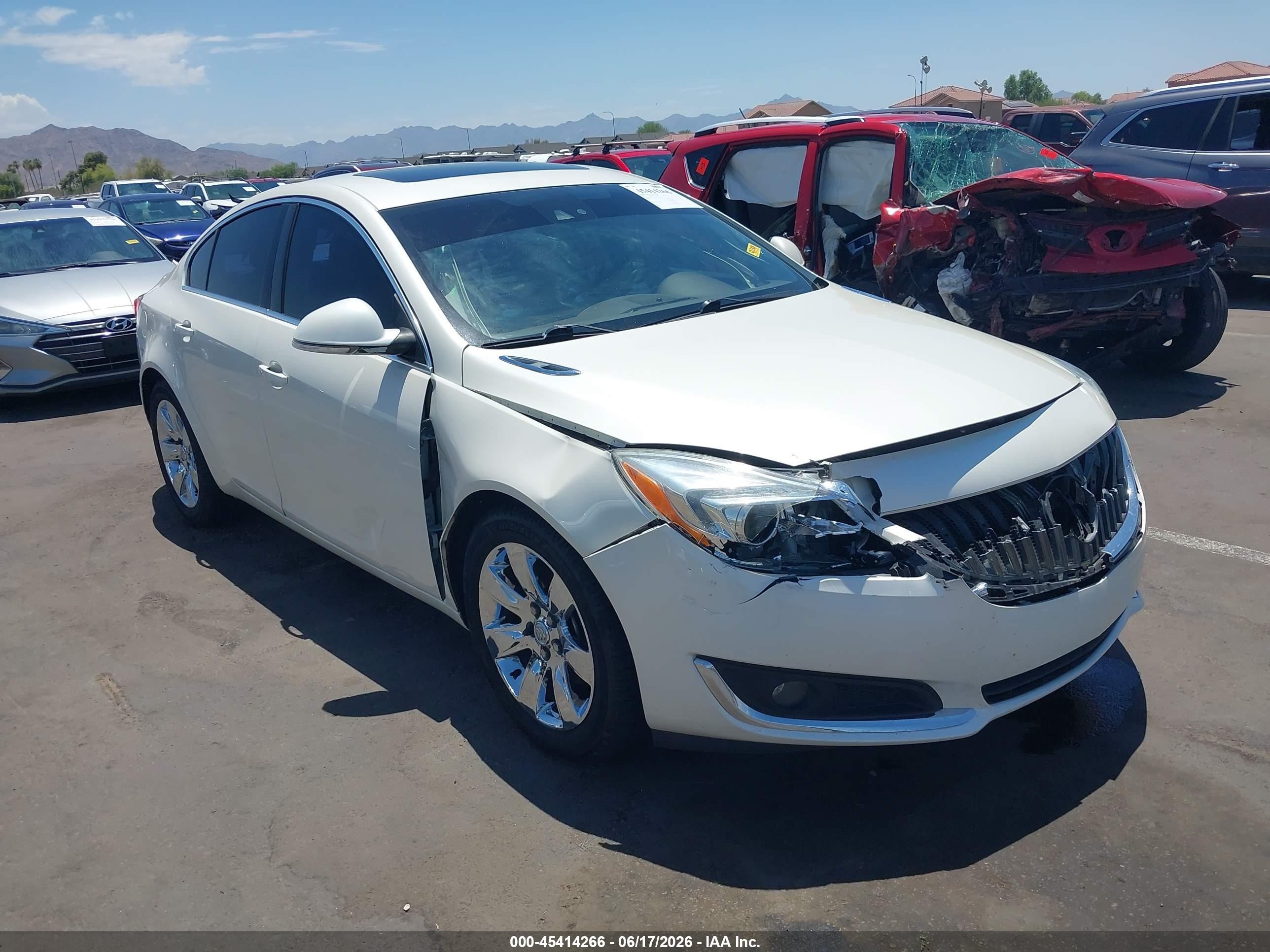 2015 Buick Regal Turbo Premium Ii White vin: 2G4GR5GX7F9292406