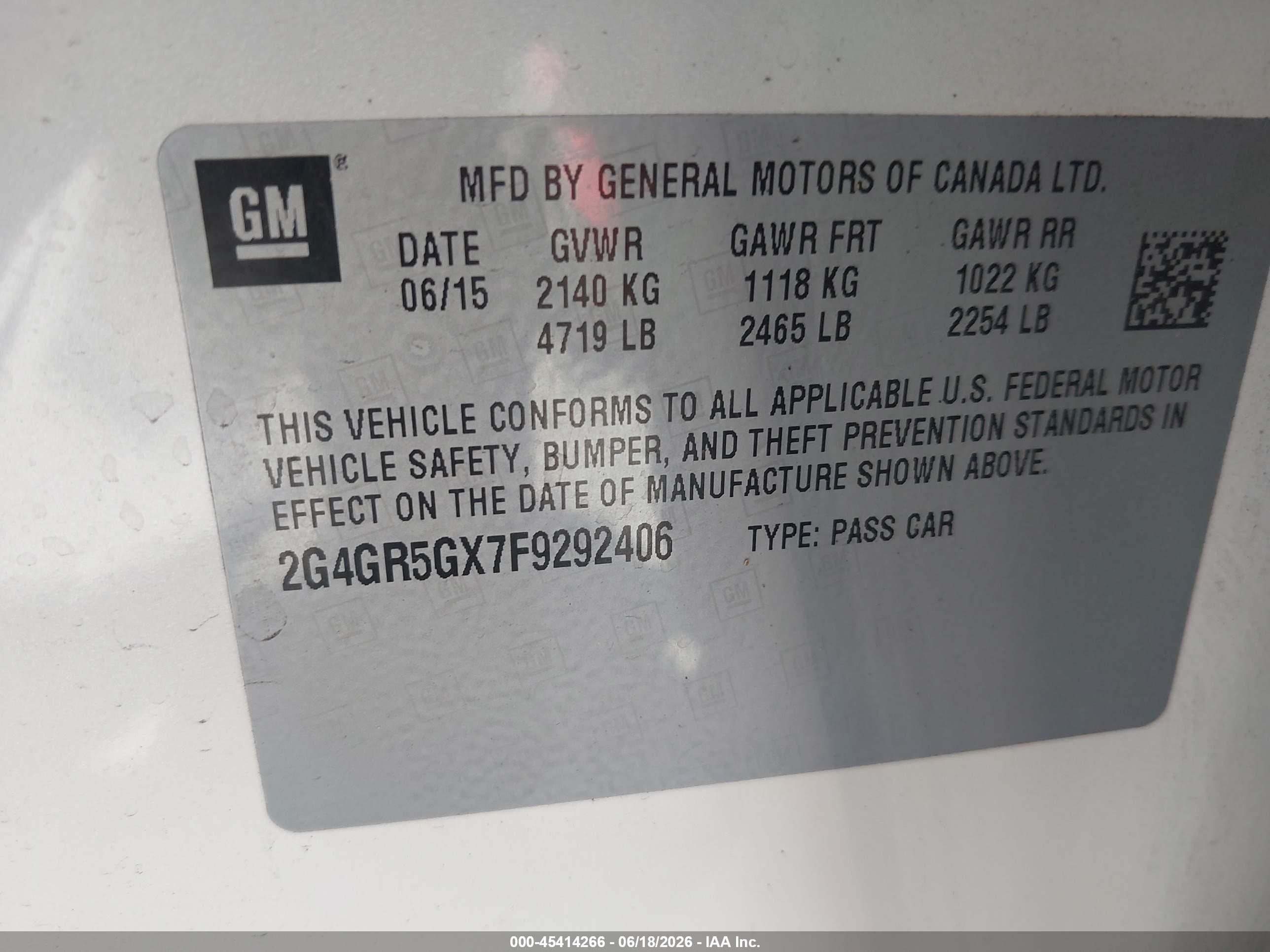 2015 Buick Regal Turbo Premium Ii White vin: 2G4GR5GX7F9292406