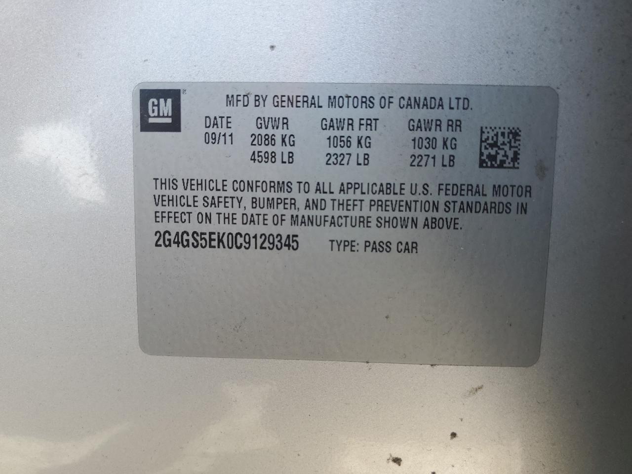 2012 Buick Regal Premium Silver vin: 2G4GS5EK0C9129345