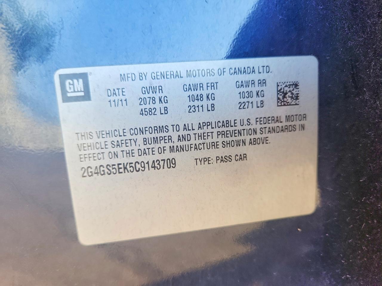 2012 Buick Regal Premium Blue vin: 2G4GS5EK5C9143709