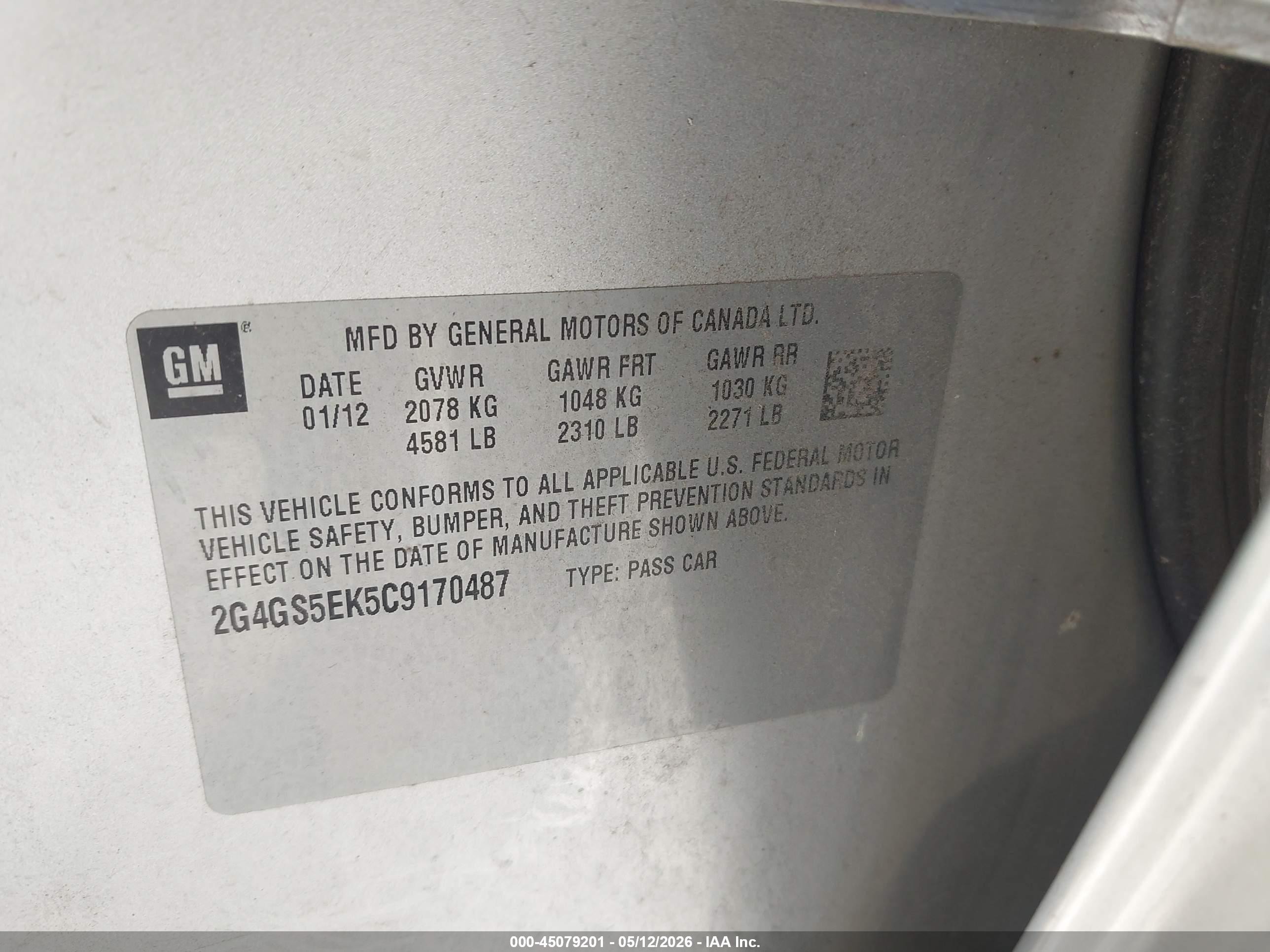 2012 Buick Regal Premium 1 Silver vin: 2G4GS5EK5C9170487