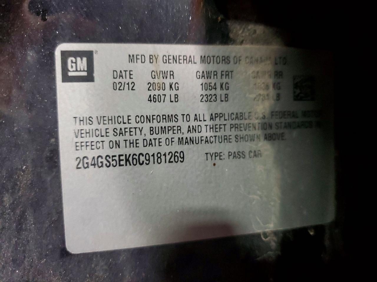 2012 Buick Regal Premium Black vin: 2G4GS5EK6C9181269