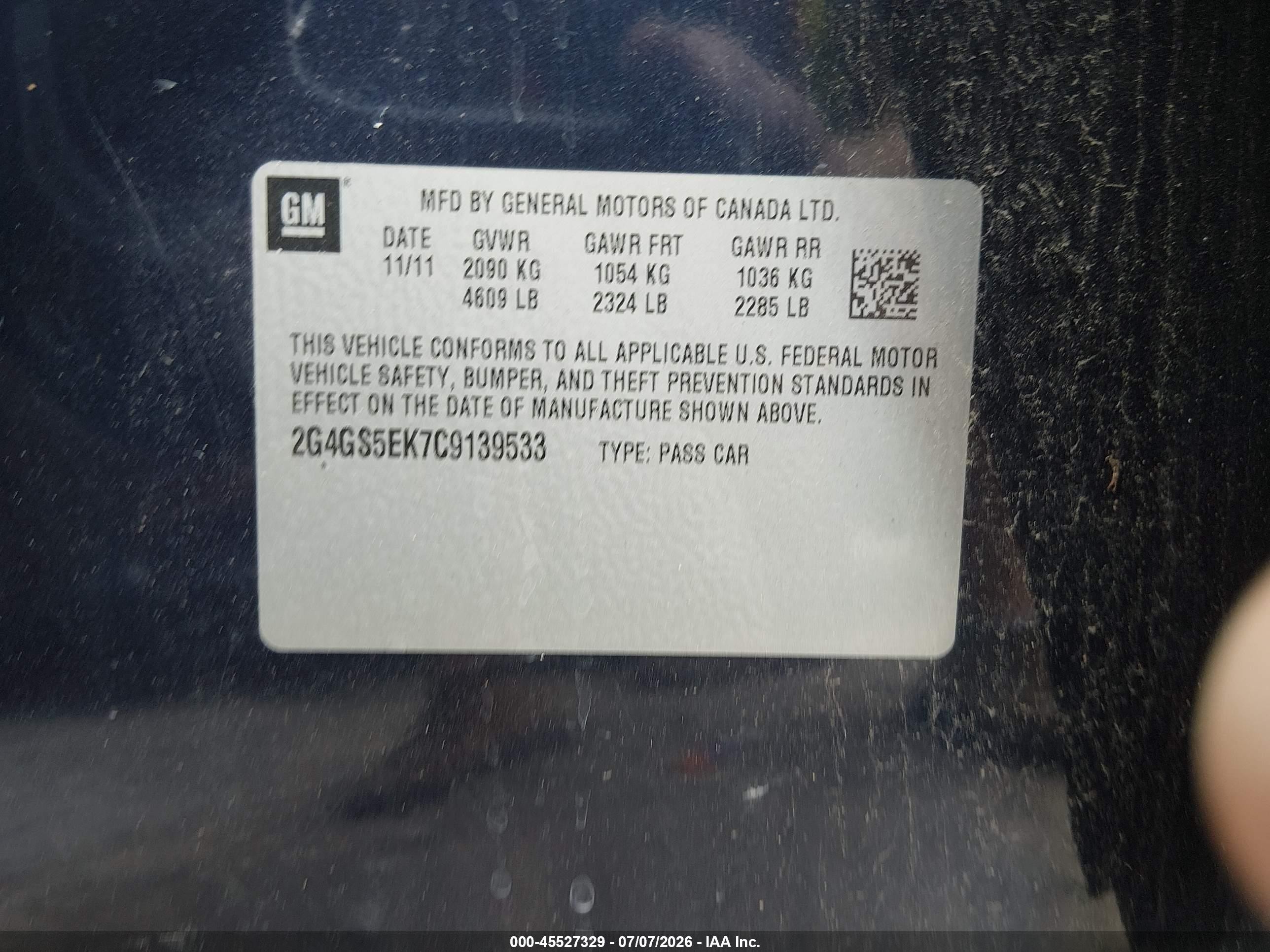 2012 Buick Regal Premium 1 Blue vin: 2G4GS5EK7C9139533