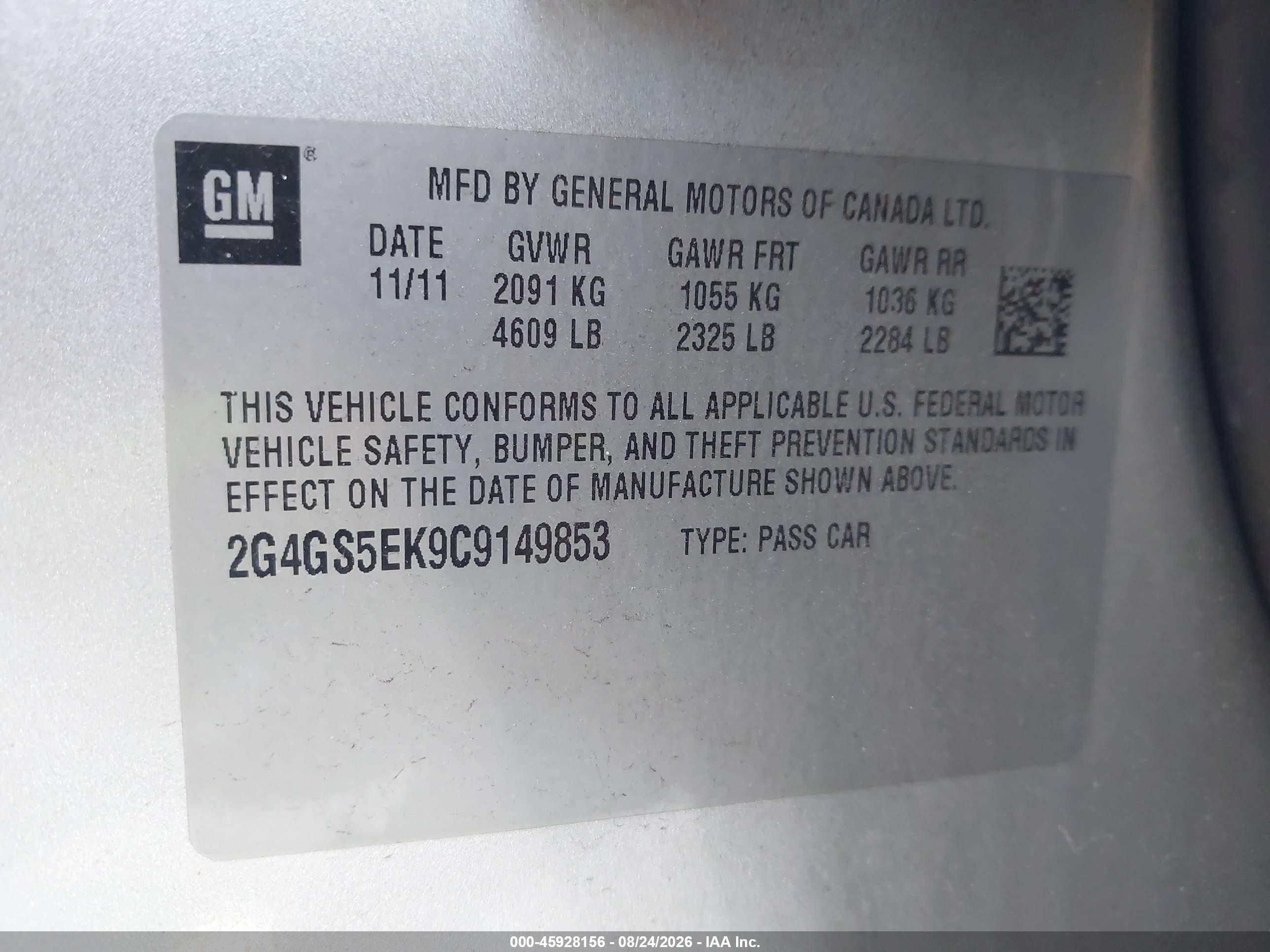 2012 Buick Regal Premium 1 Silver vin: 2G4GS5EK9C9149853