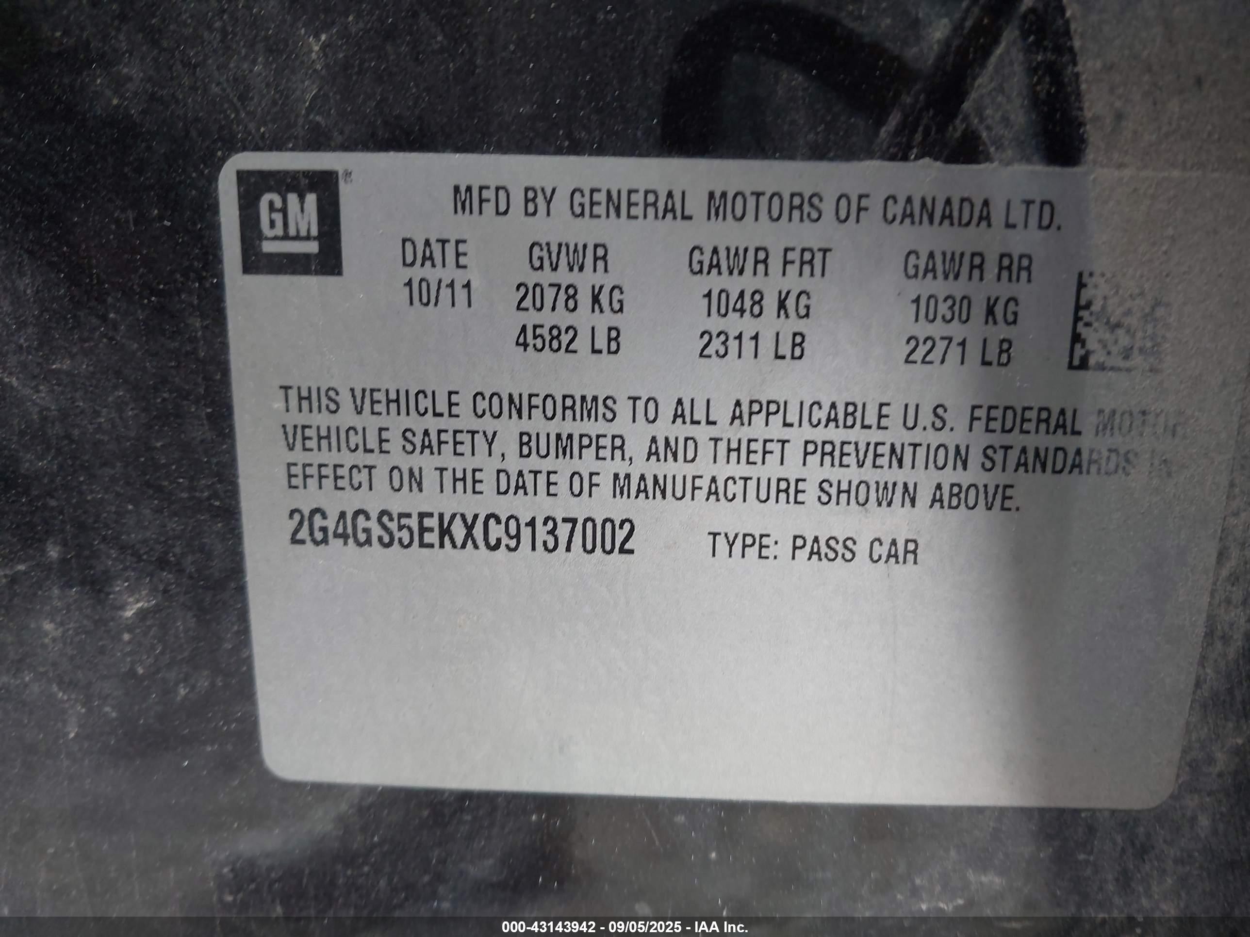 2012 Buick Regal Premium 1 Black vin: 2G4GS5EKXC9137002