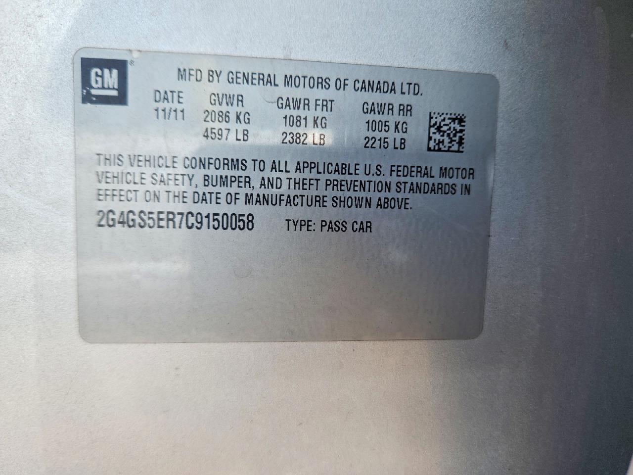 2012 Buick Regal Premium Silver vin: 2G4GS5ER7C9150058
