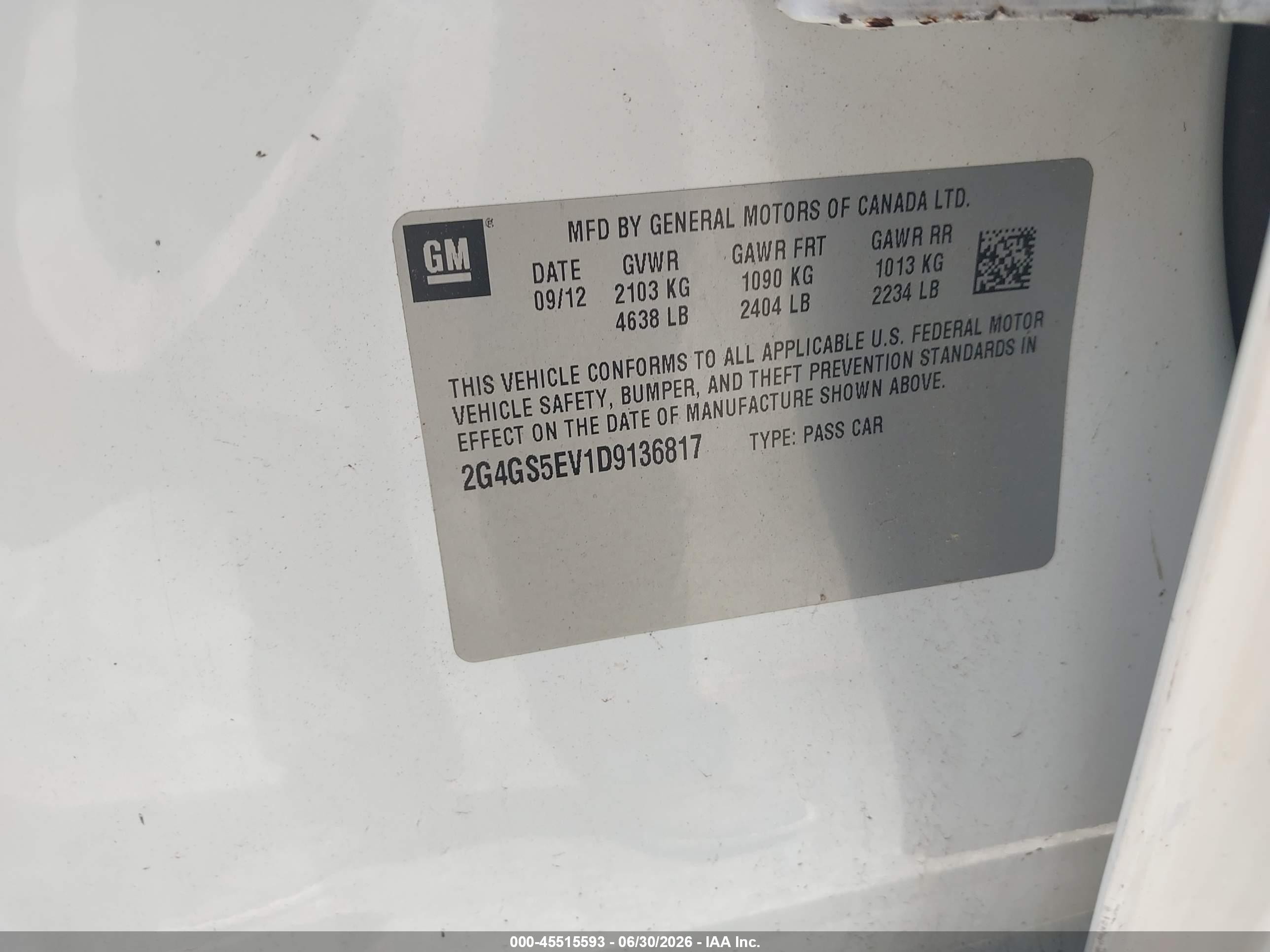2013 Buick Regal Turbo - Premium 1 Белый vin: 2G4GS5EV1D9136817