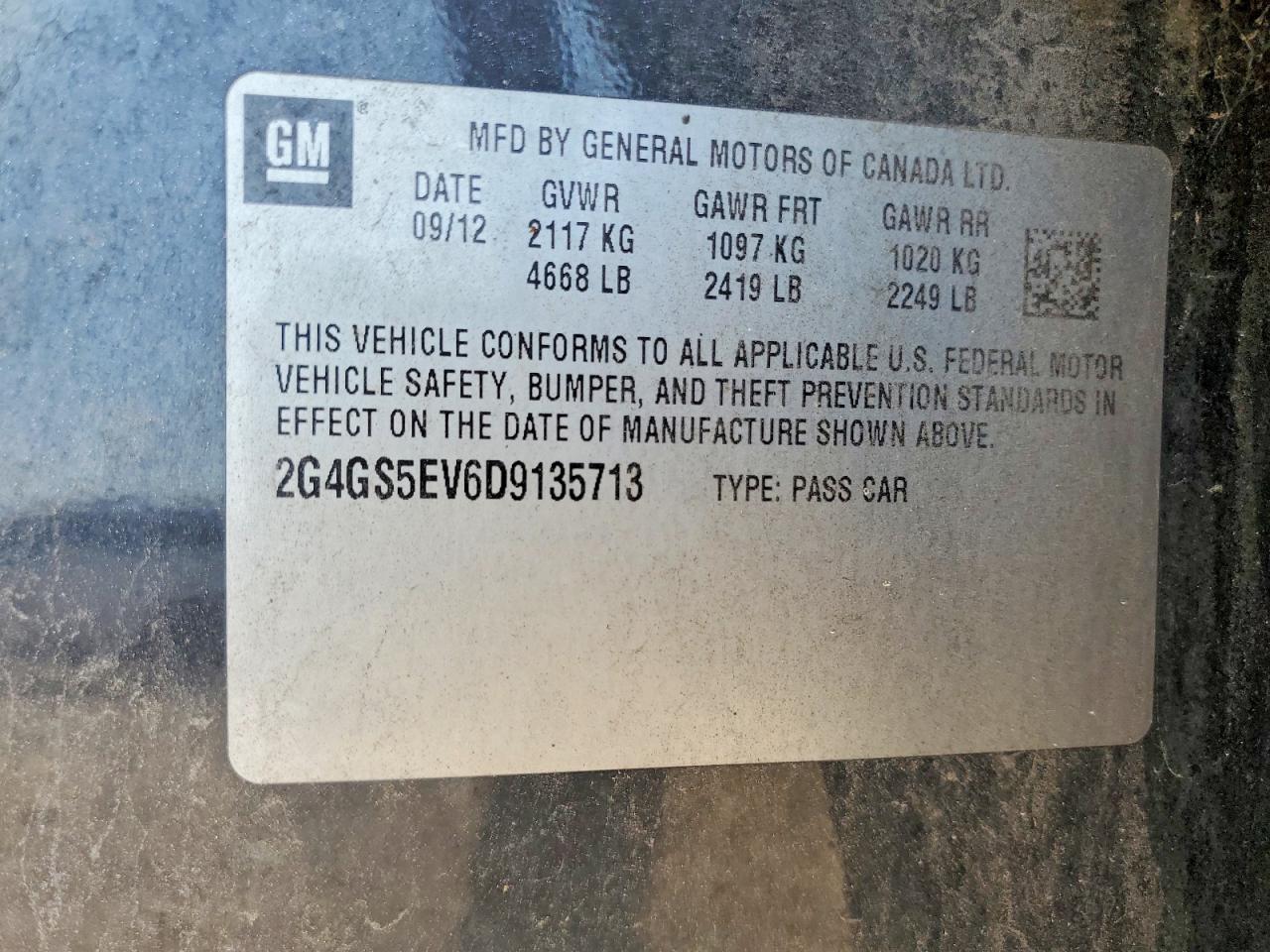 2013 Buick Regal Premium Charcoal vin: 2G4GS5EV6D9135713